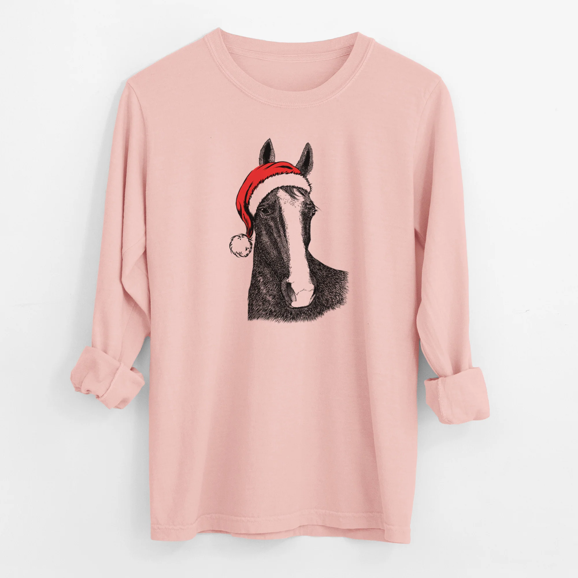Santa Gibson the Tennessee Walking Horse - Men's Heavyweight 100% Cotton Long Sleeve - Image 11