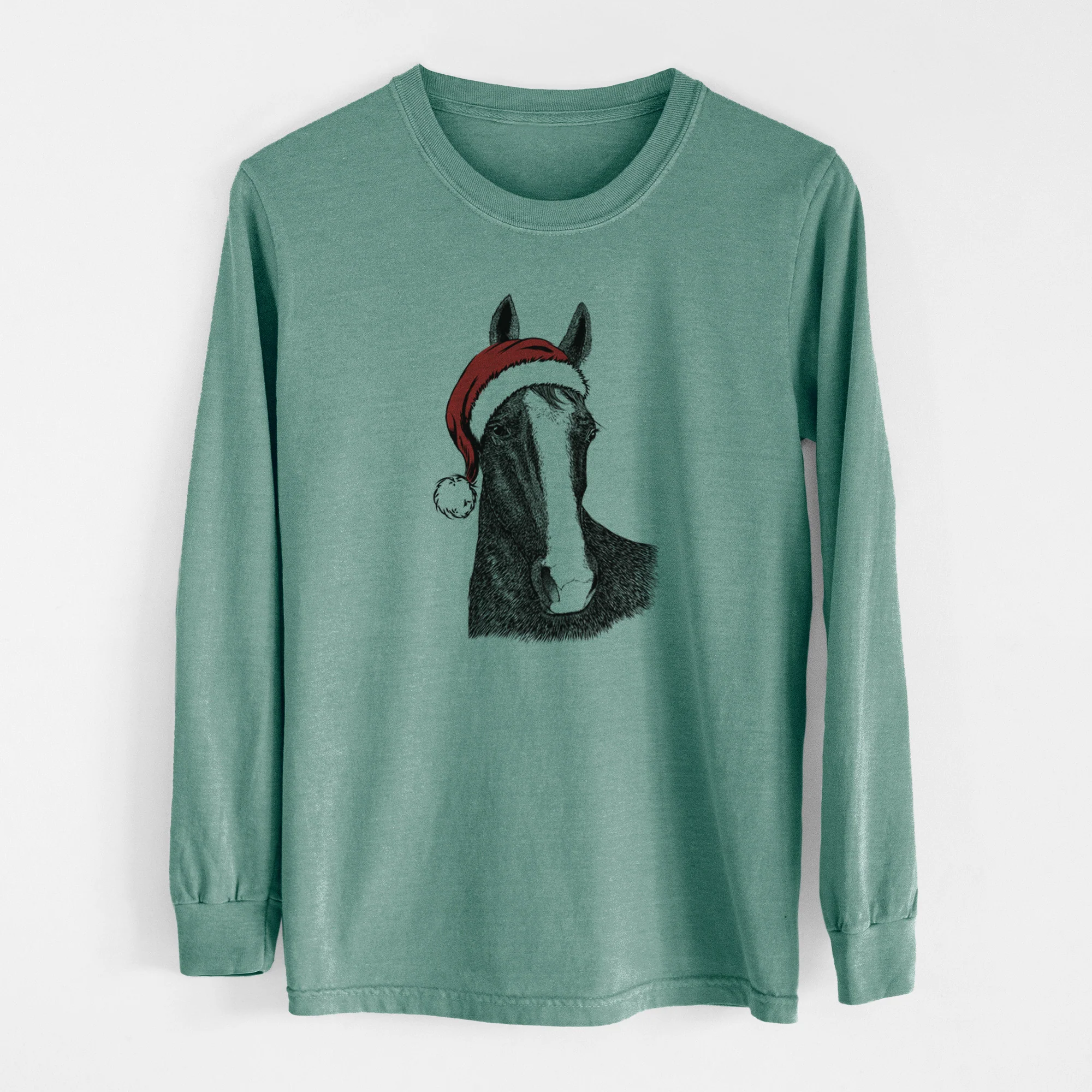 Santa Gibson the Tennessee Walking Horse - Men's Heavyweight 100% Cotton Long Sleeve - Image 12