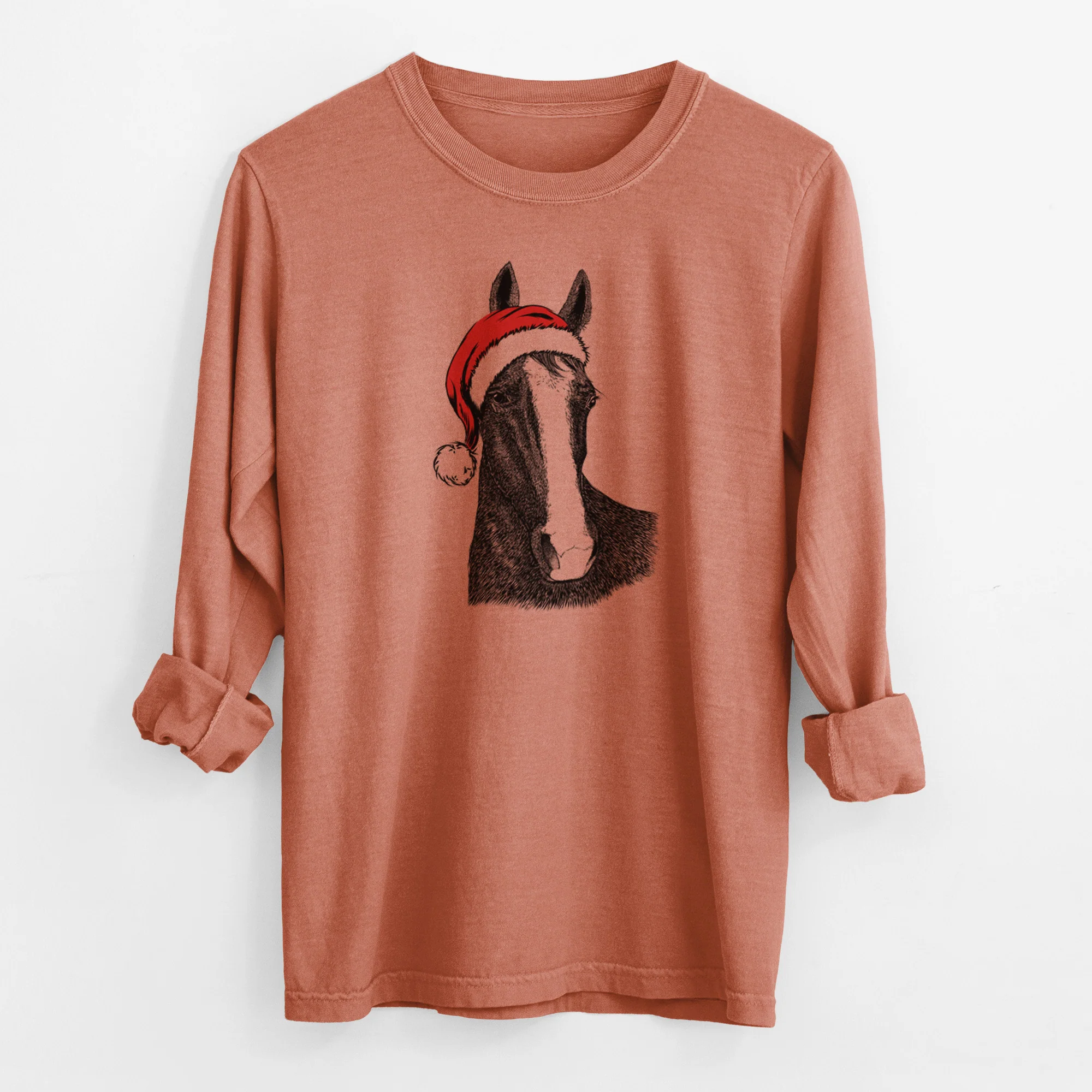 Santa Gibson the Tennessee Walking Horse - Men's Heavyweight 100% Cotton Long Sleeve - Image 13