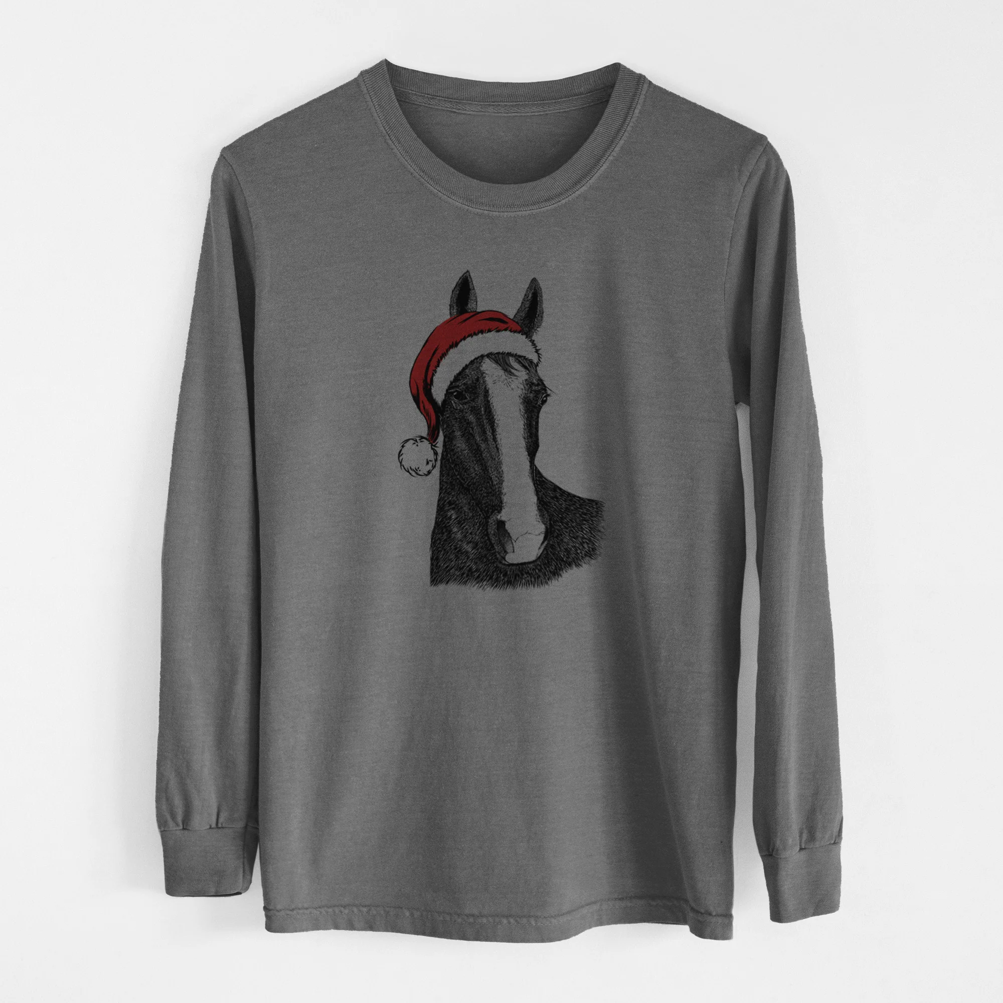 Santa Gibson the Tennessee Walking Horse - Men's Heavyweight 100% Cotton Long Sleeve - Image 14