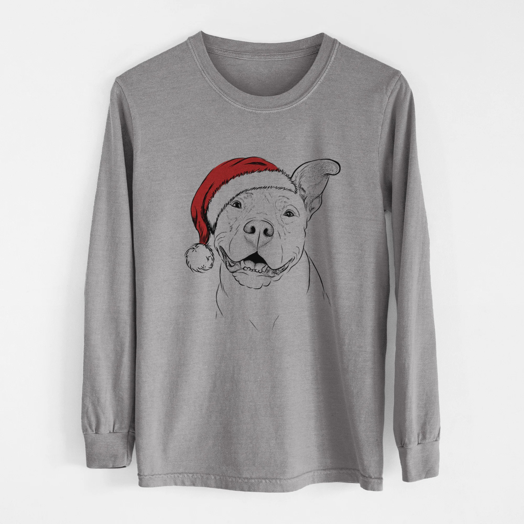 Santa Malibu the Staffordshire Terrier/Pitbull Mix - Heavyweight 100% Cotton Long Sleeve - Image 7
