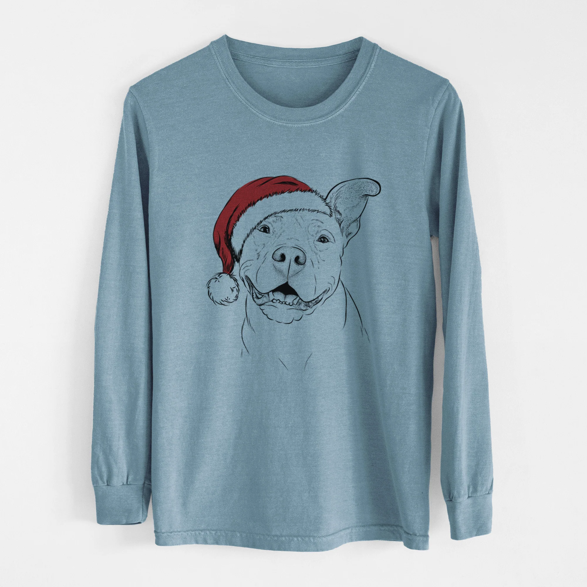 Santa Malibu the Staffordshire Terrier/Pitbull Mix - Heavyweight 100% Cotton Long Sleeve - Image 8
