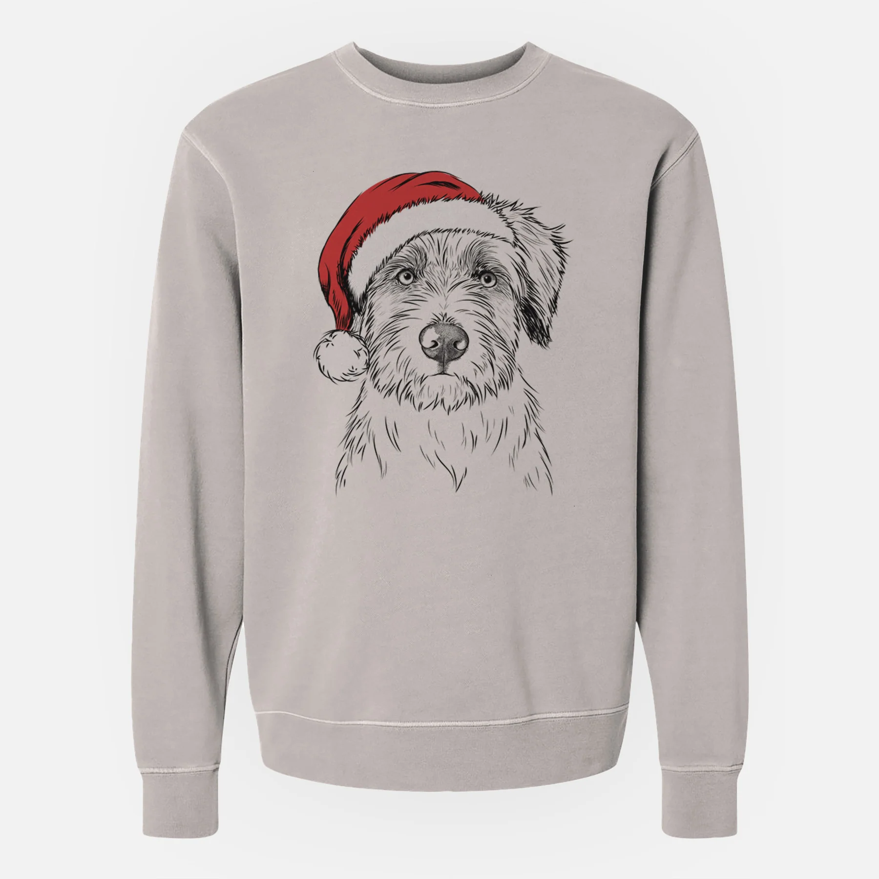 Santa Marek the Bernedoodle - Unisex Pigment Dyed Crew Sweatshirt - Image 4