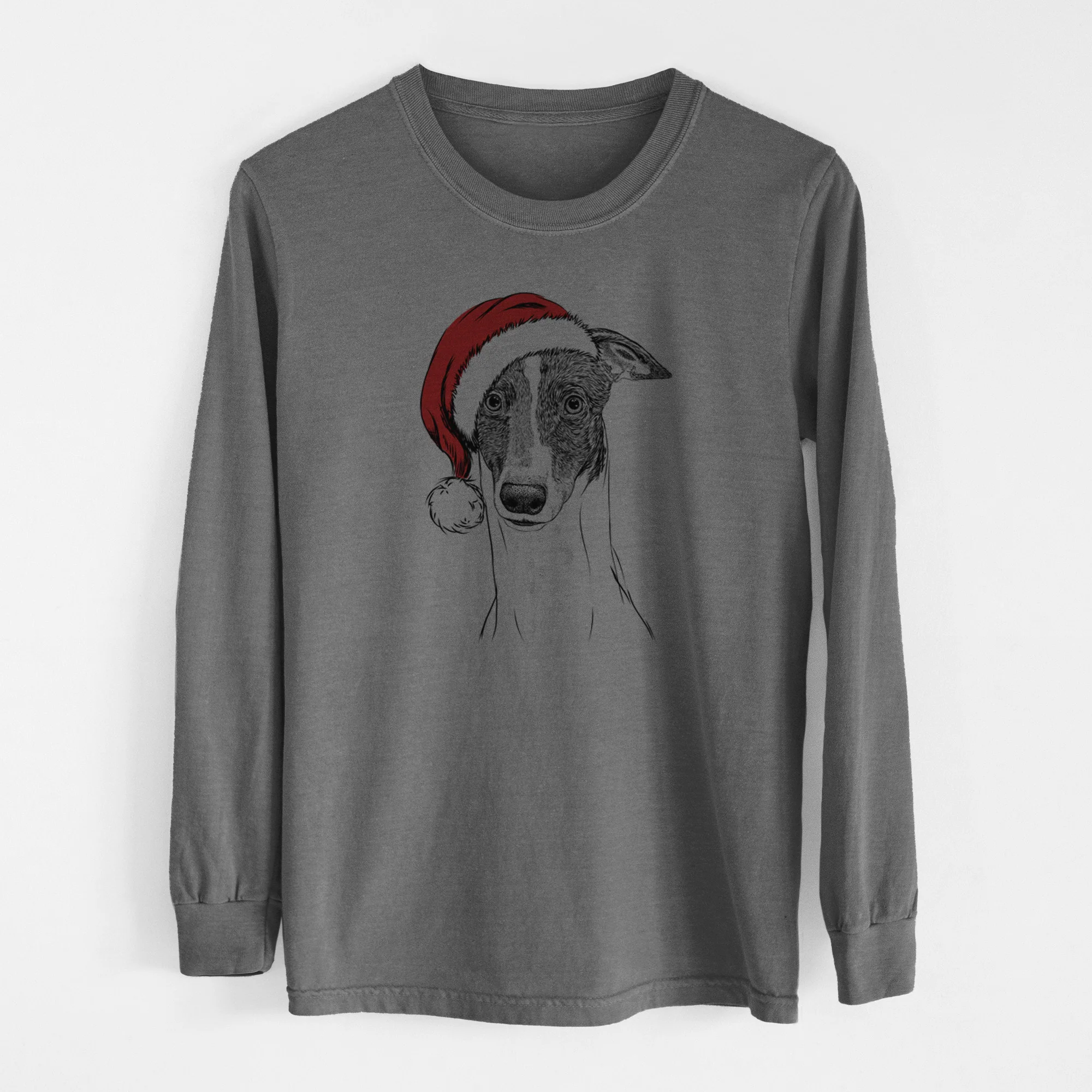 Santa Vyncent the Greyhound - Men's Heavyweight 100% Cotton Long Sleeve - Image 14