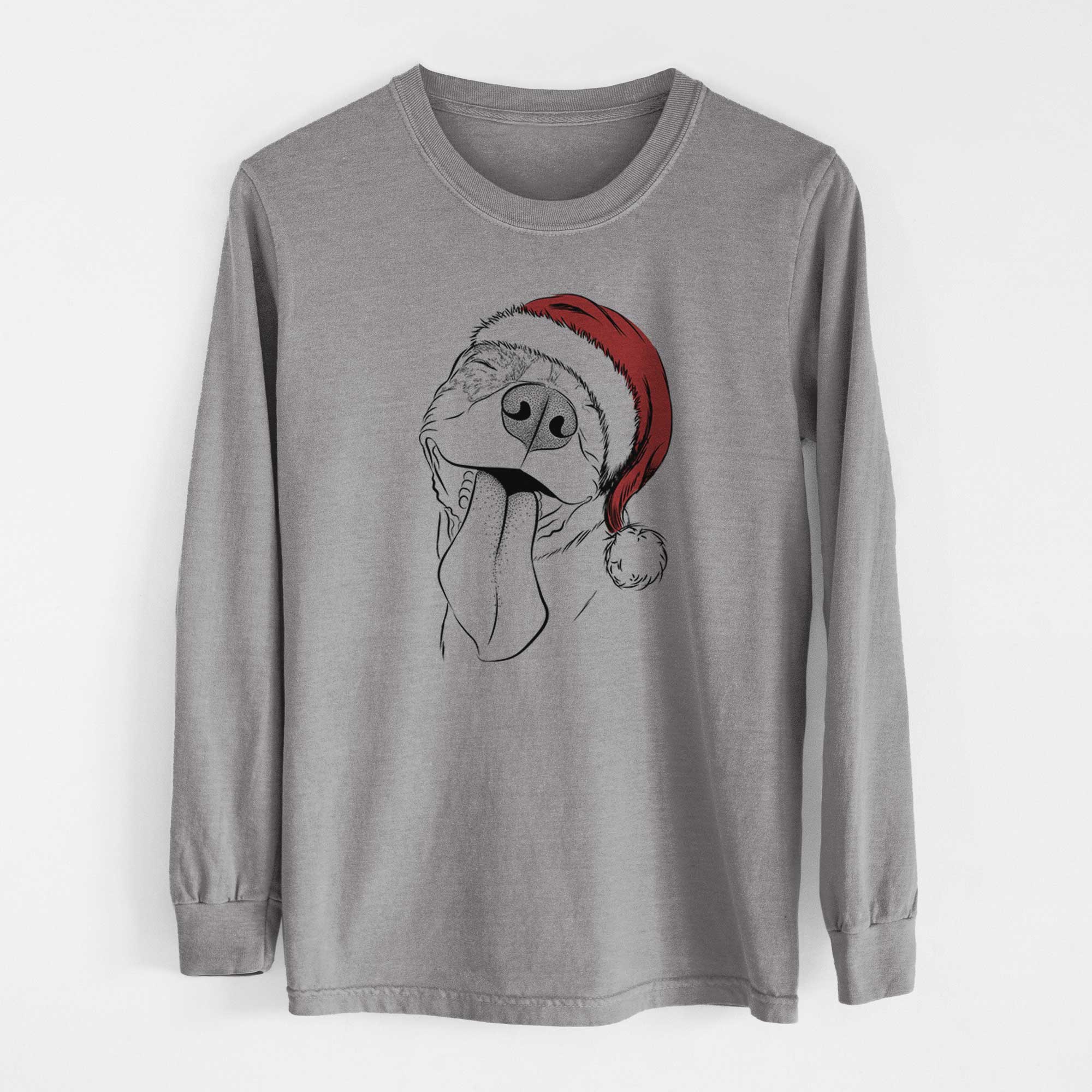 Santa Xena the American Staffordshire Terrier - Men's Heavyweight 100% Cotton Long Sleeve - Image 7