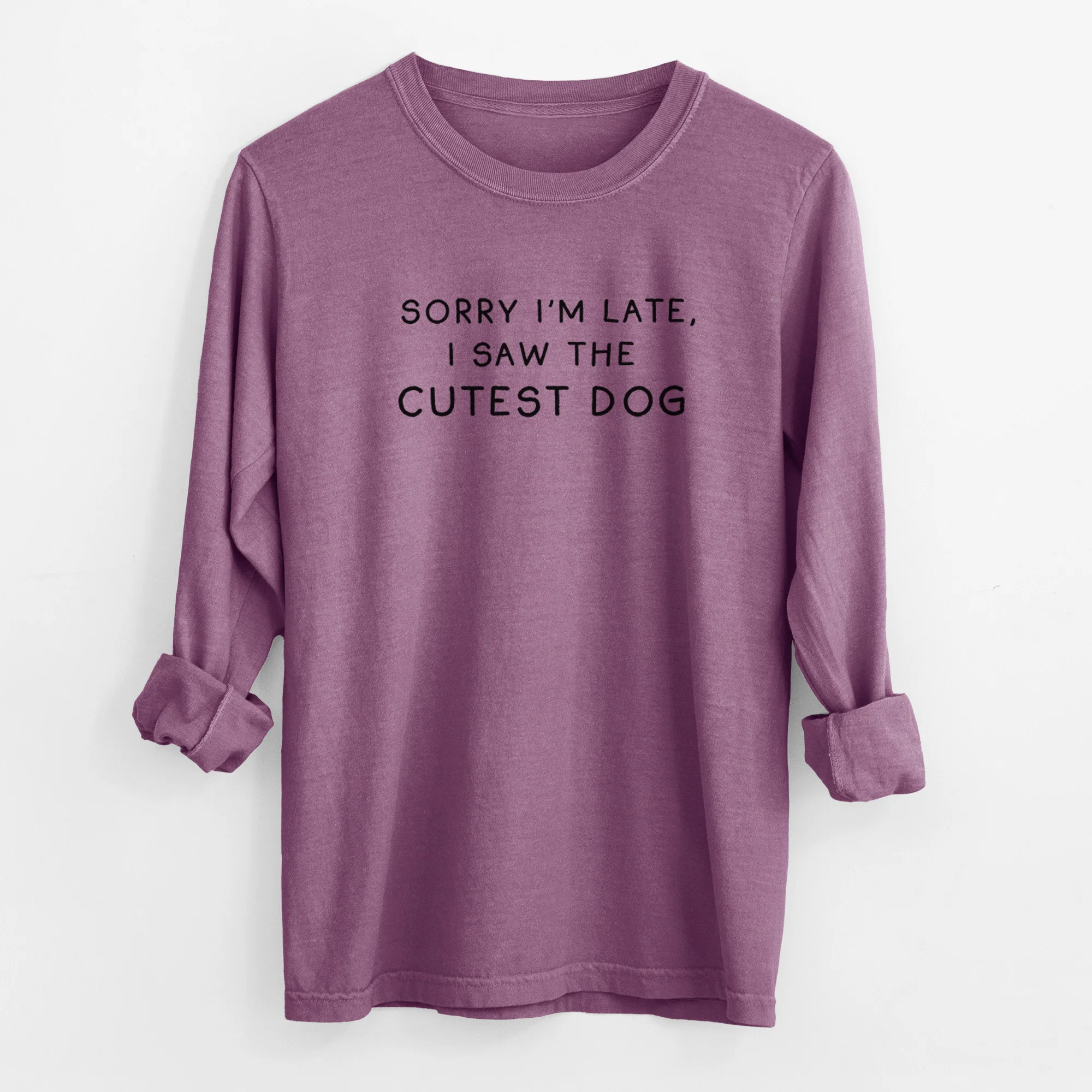 Sorry I'm Late, I Saw the Cutest Dog - Men's Heavyweight 100% Cotton Long Sleeve - Image 10