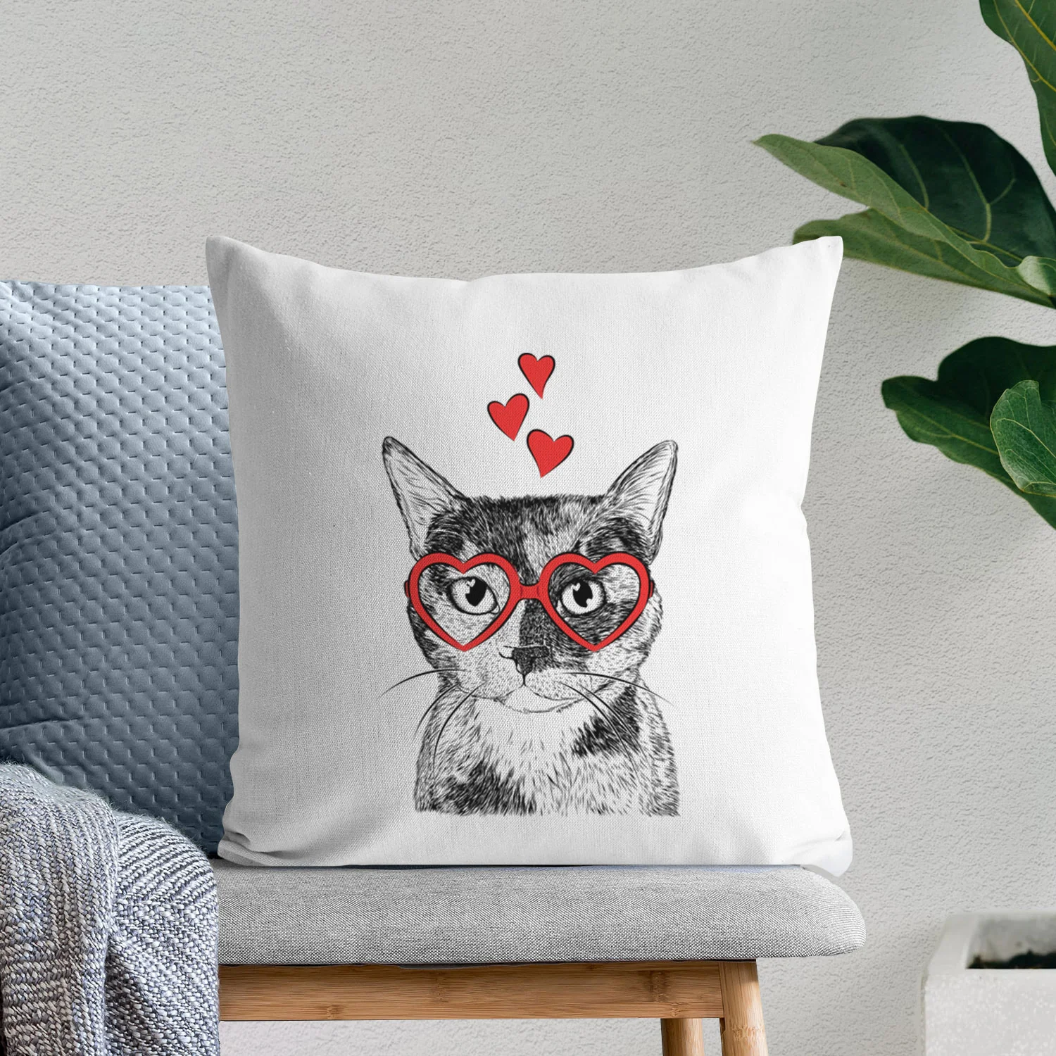 Spooky Kitty the Tortoiseshell Cat - Throw Pillow Cover - Image 7