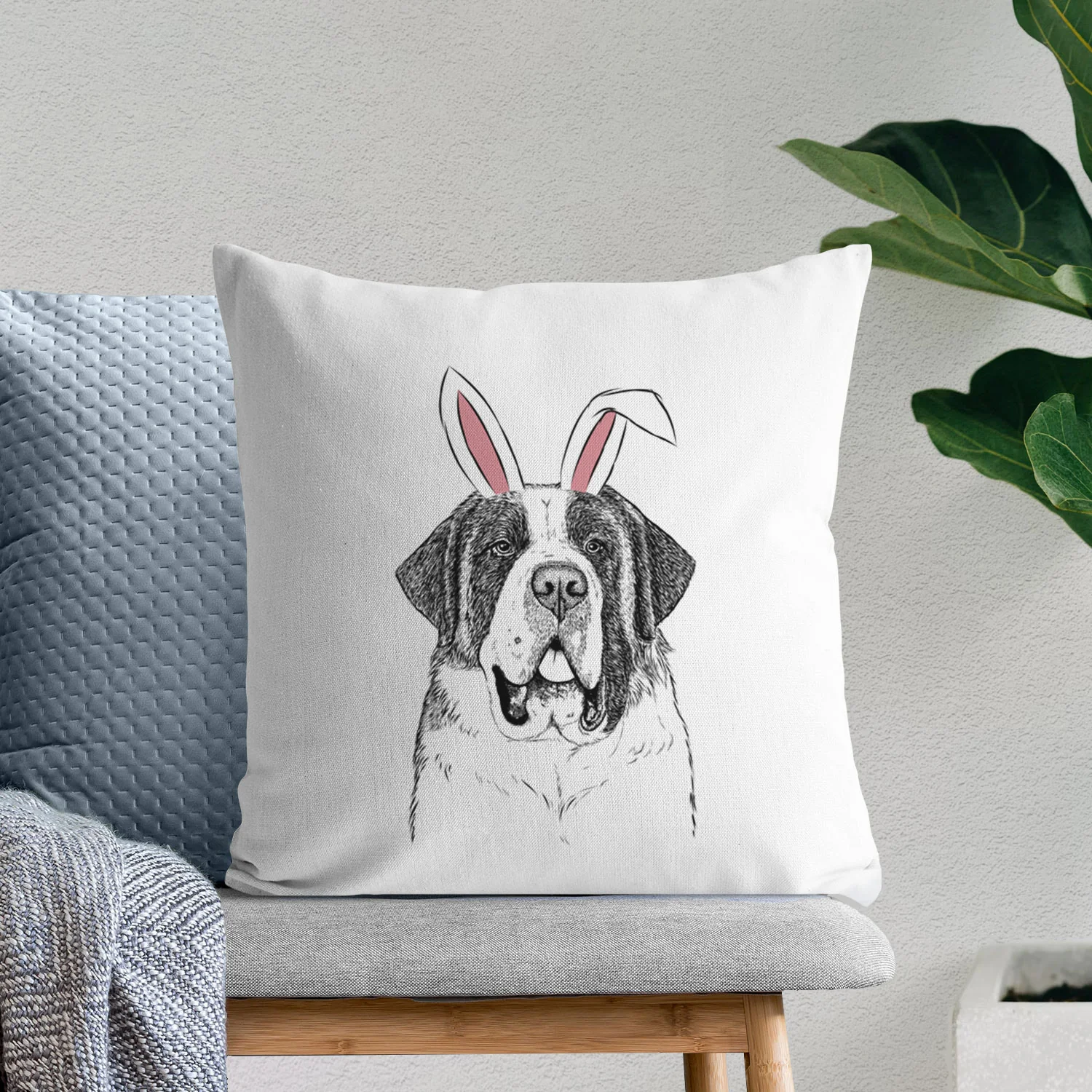 Thor the Saint Bernard - Throw Pillow Cover - Image 11