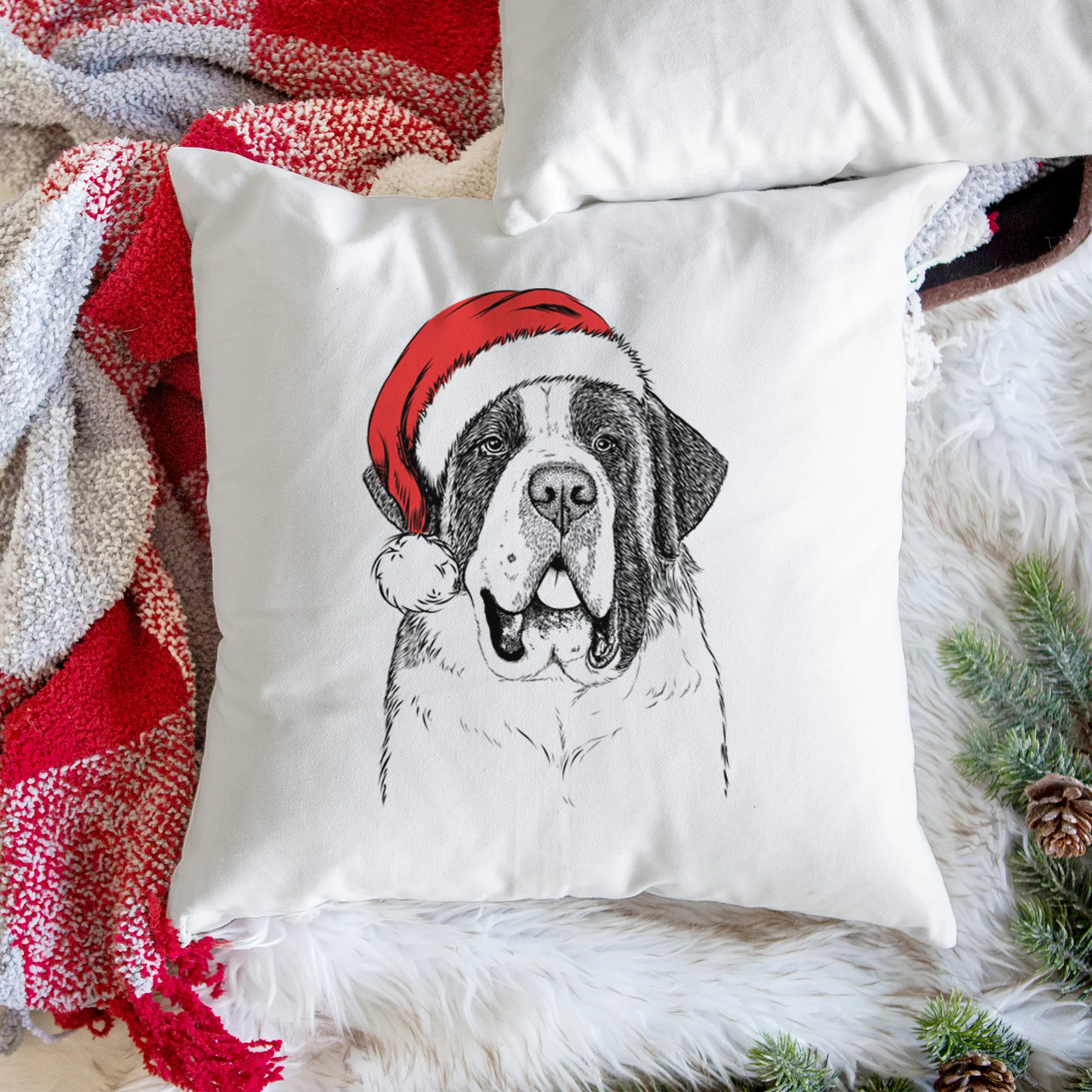 Thor the Saint Bernard - Throw Pillow Cover - Image 3