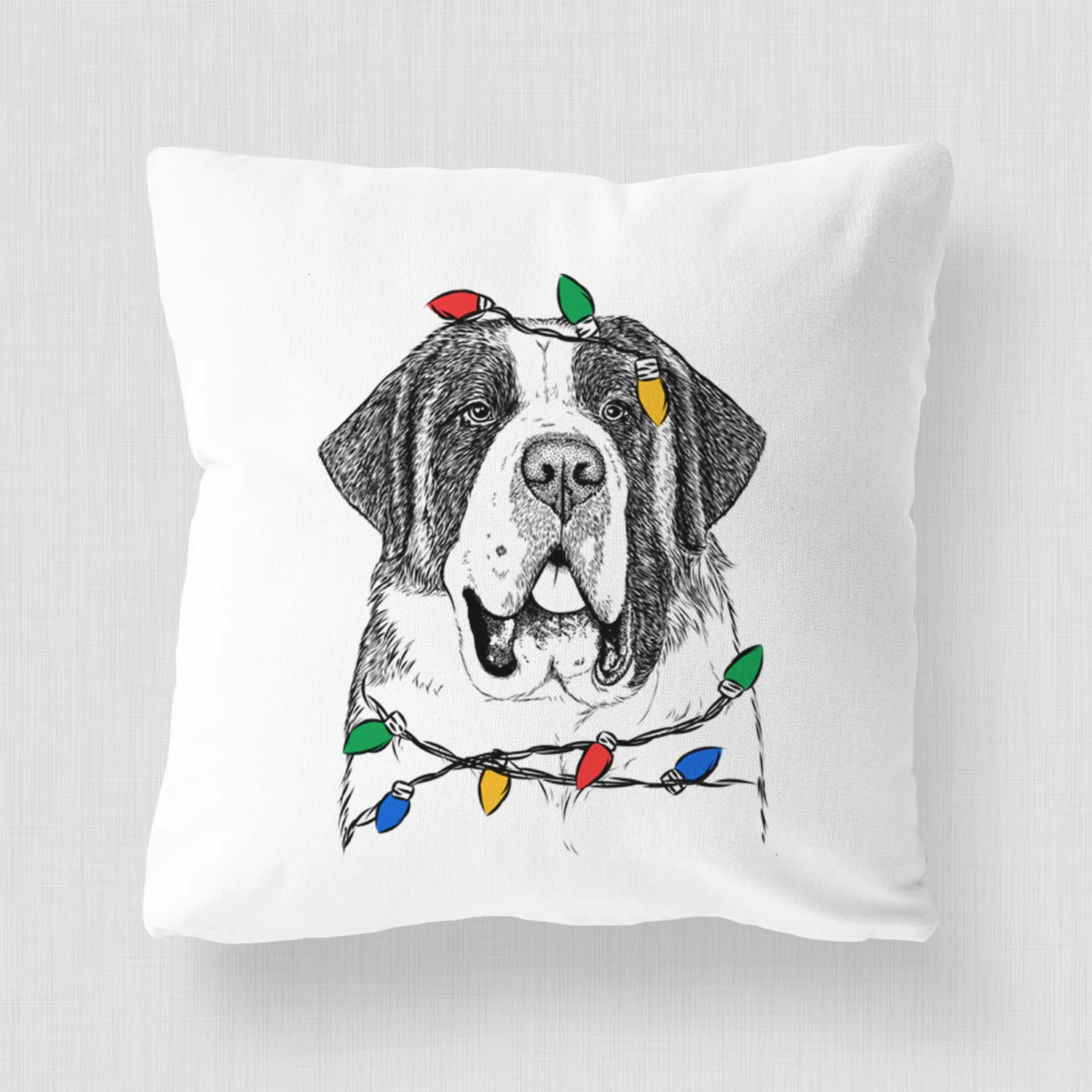 Thor the Saint Bernard - Throw Pillow Cover - Image 4