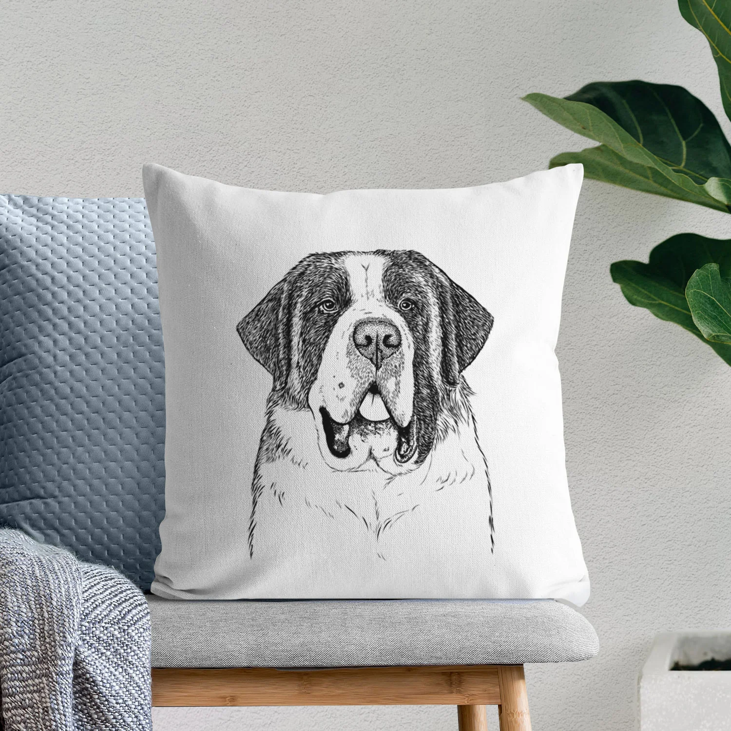 Thor the Saint Bernard - Throw Pillow Cover - Image 6