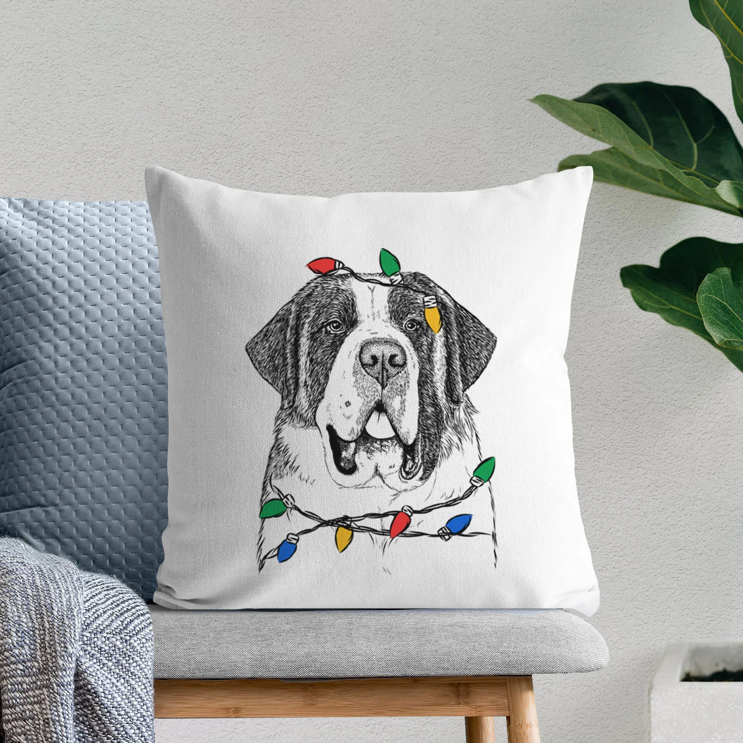 Thor the Saint Bernard - Throw Pillow Cover - Image 9