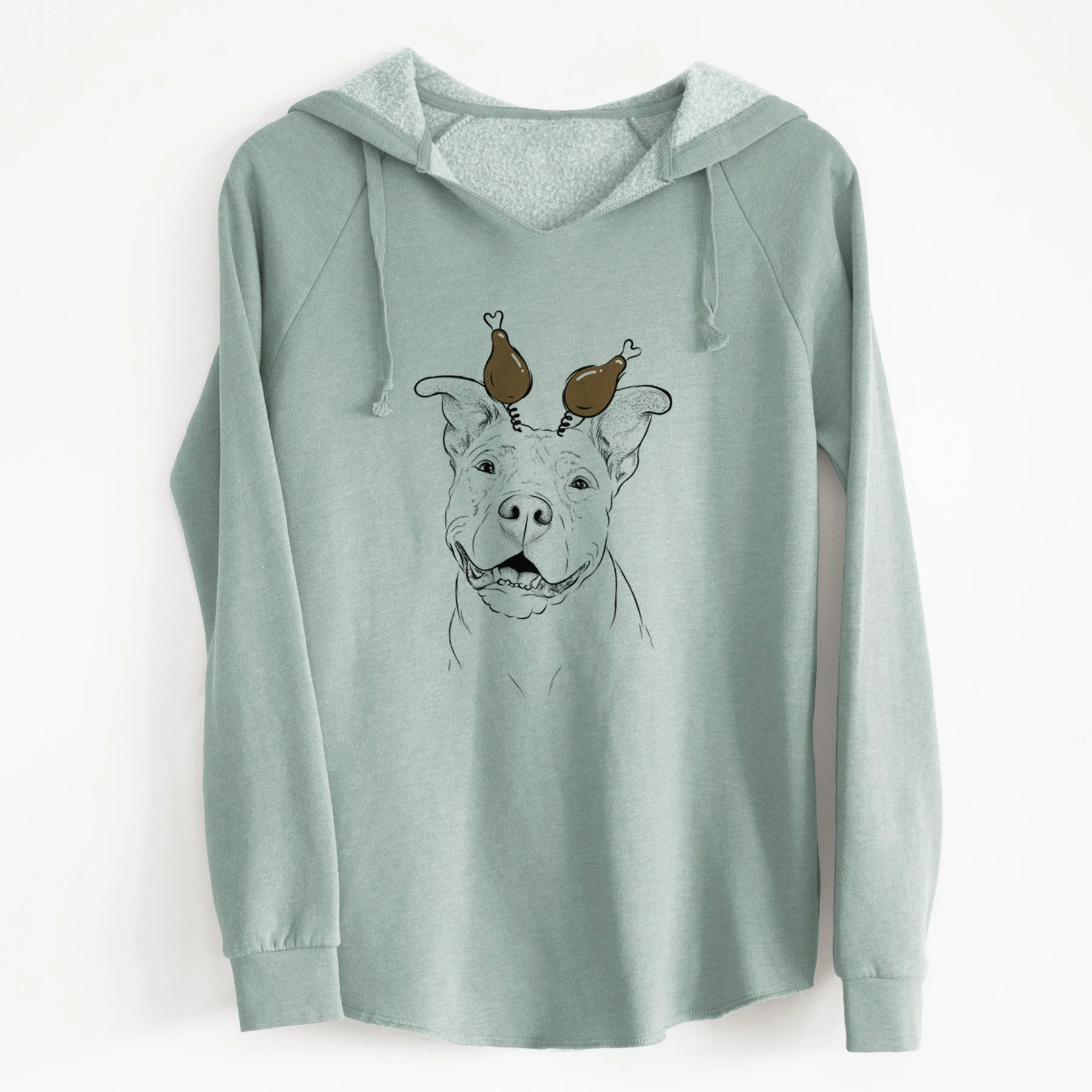 Thanksgiving Malibu the Staffordshire Terrier/Pitbull Mix - Cali Wave Hooded Sweatshirt - Image 7
