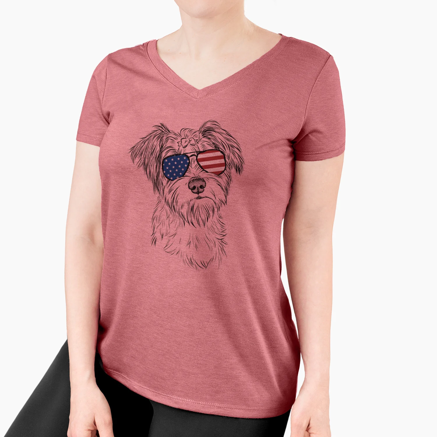 USA Birdee the Schnauzer Mix - Women's Perfect V-neck Shirt - Image 8