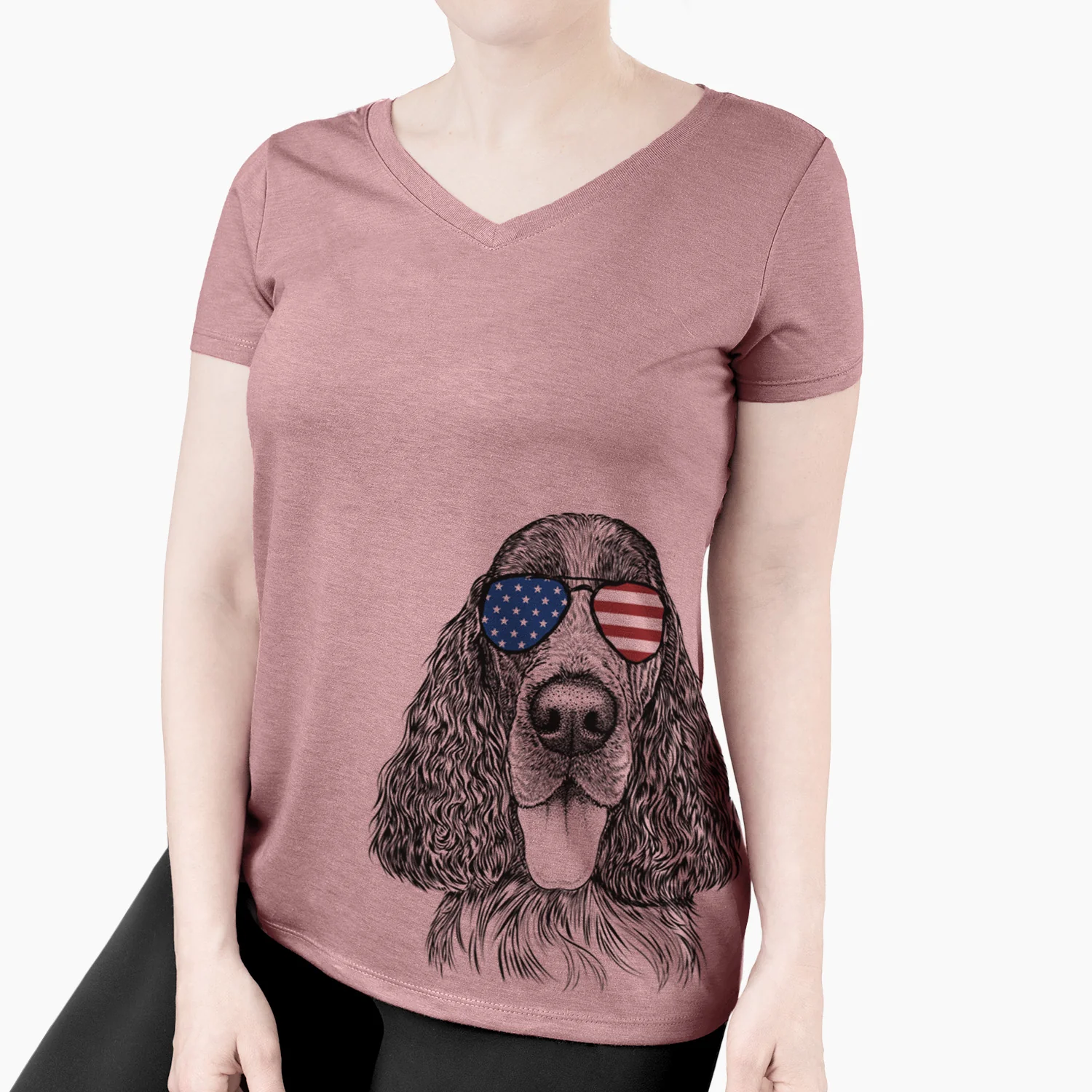 USA Duke the English Springer Spaniel - Women's Perfect V-neck Shirt - Image 4
