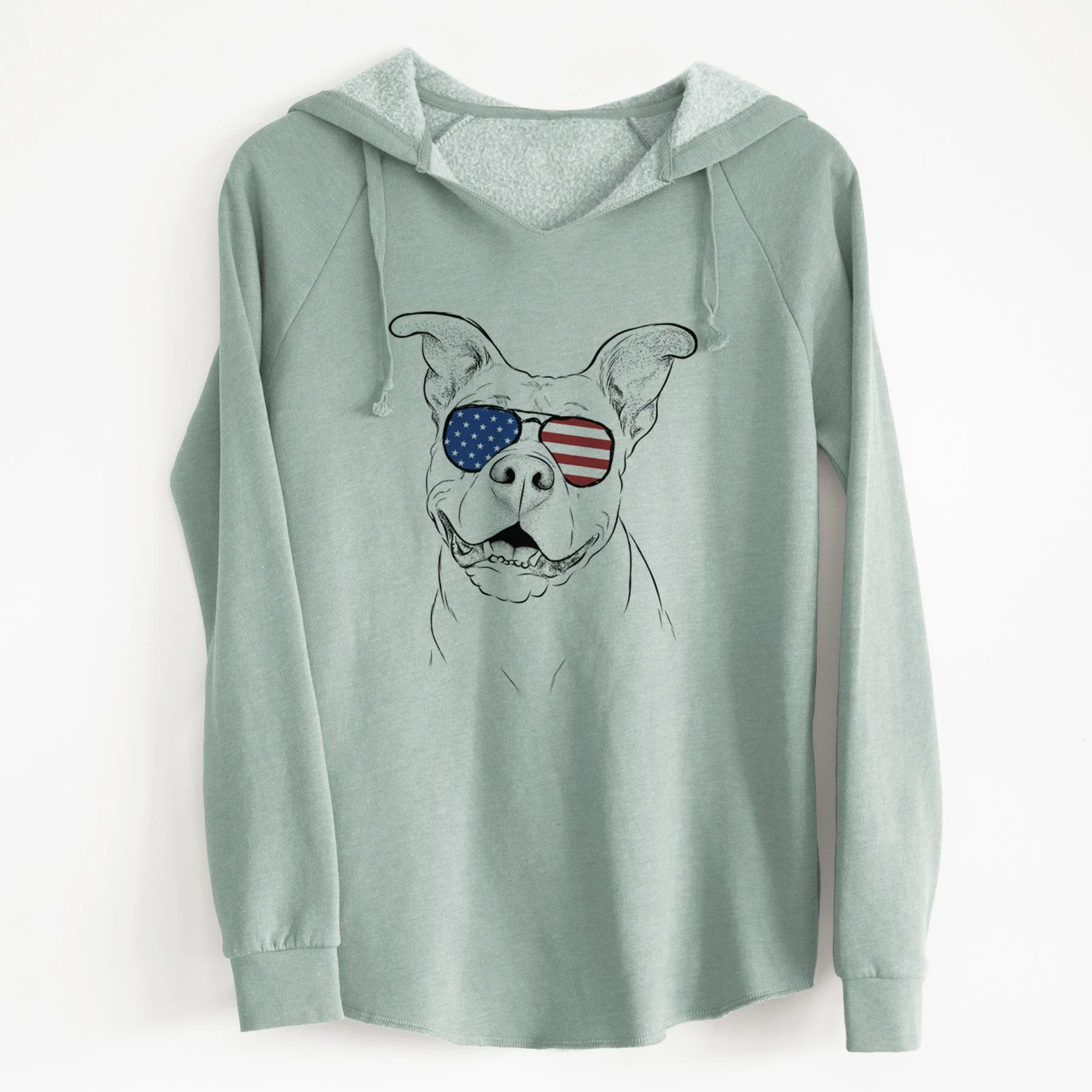 USA Malibu the Staffordshire Terrier/Pitbull Mix - Cali Wave Hooded Sweatshirt - Image 7
