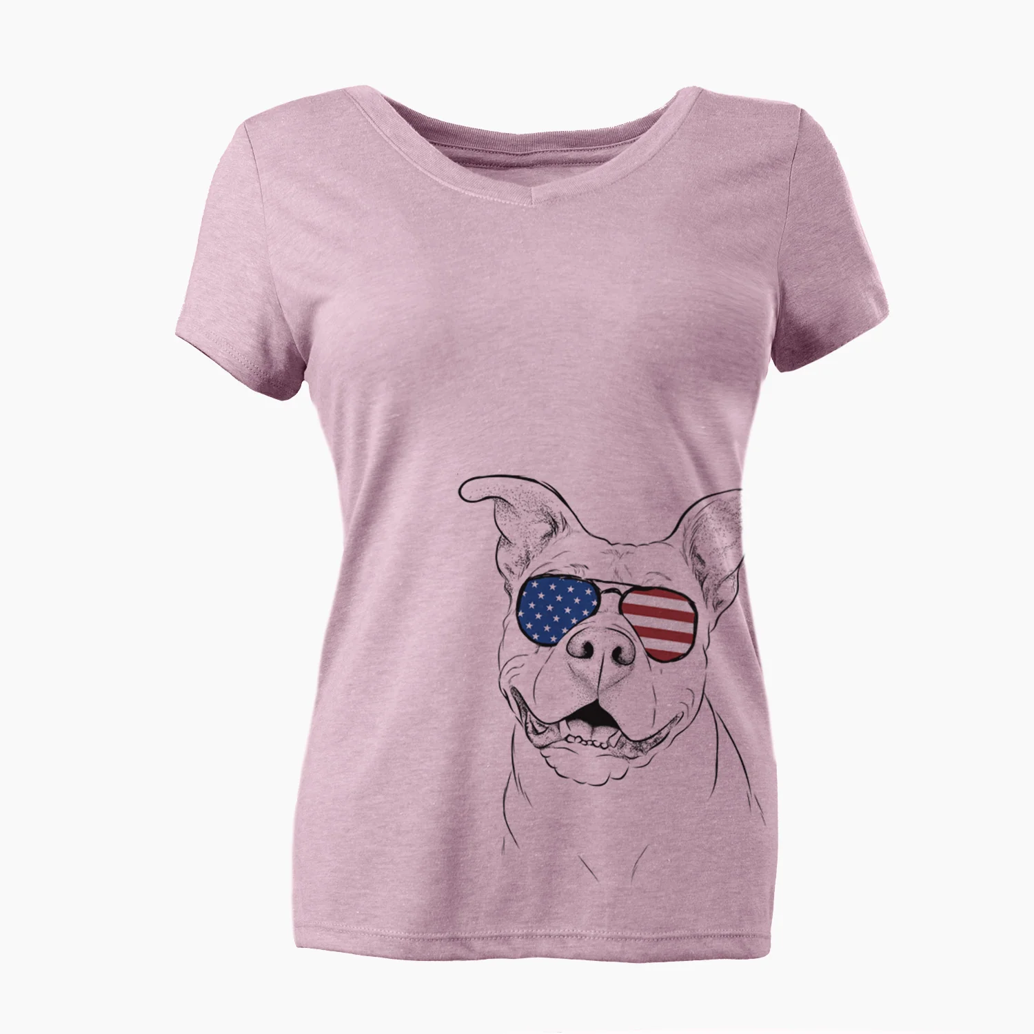 USA Malibu the Staffordshire Terrier/Pitbull Mix - Women's Perfect V-neck Shirt - Image 3