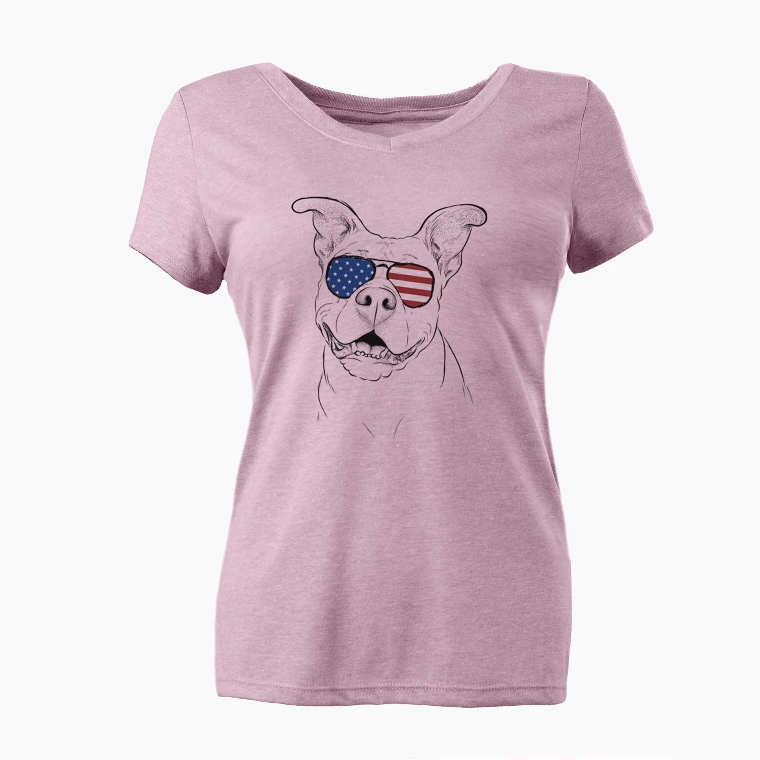 USA Malibu the Staffordshire Terrier/Pitbull Mix - Women's Perfect V-neck Shirt - Image 7