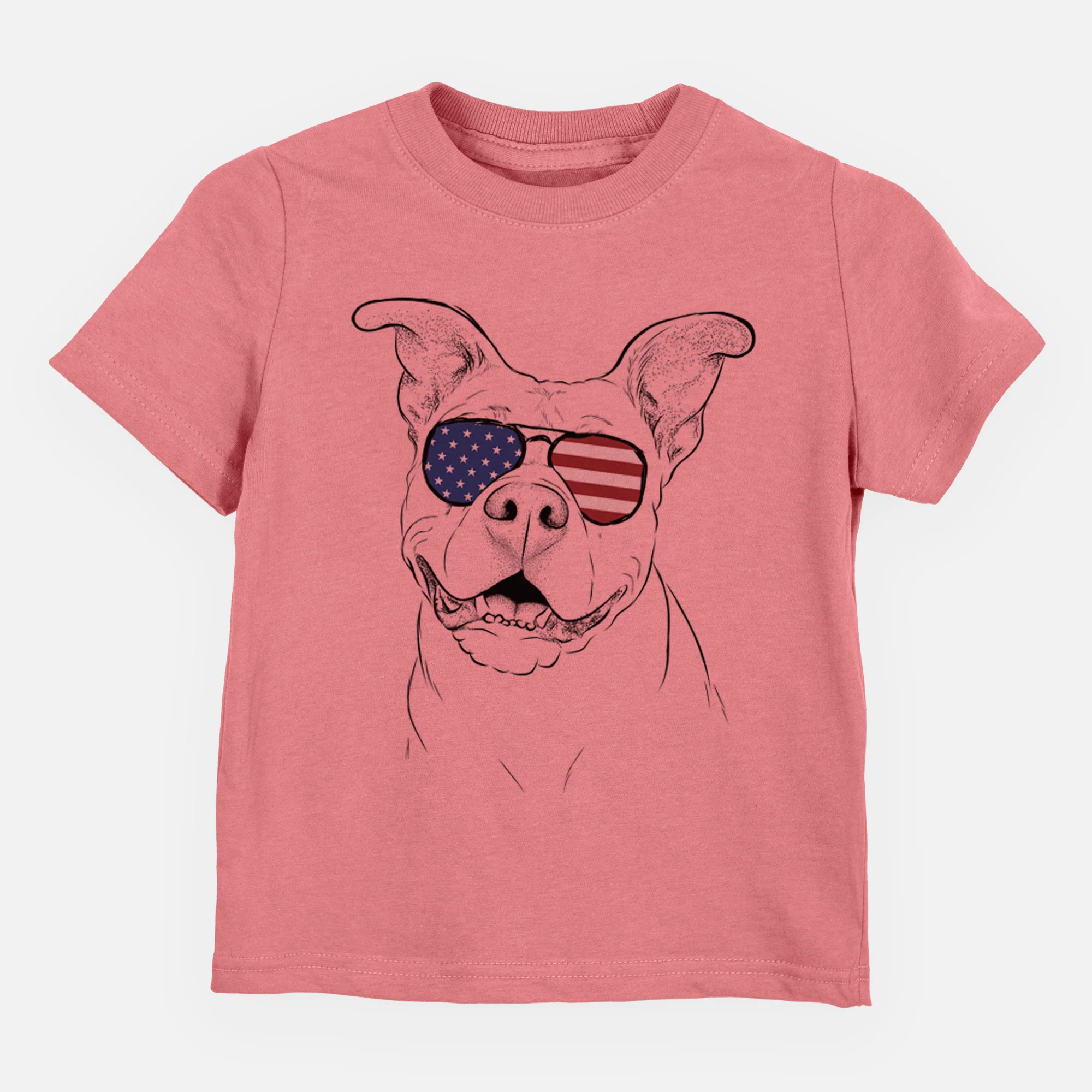 USA Malibu the Staffordshire Terrier/Pitbull Mix - Kids/Youth/Toddler Shirt - Image 4