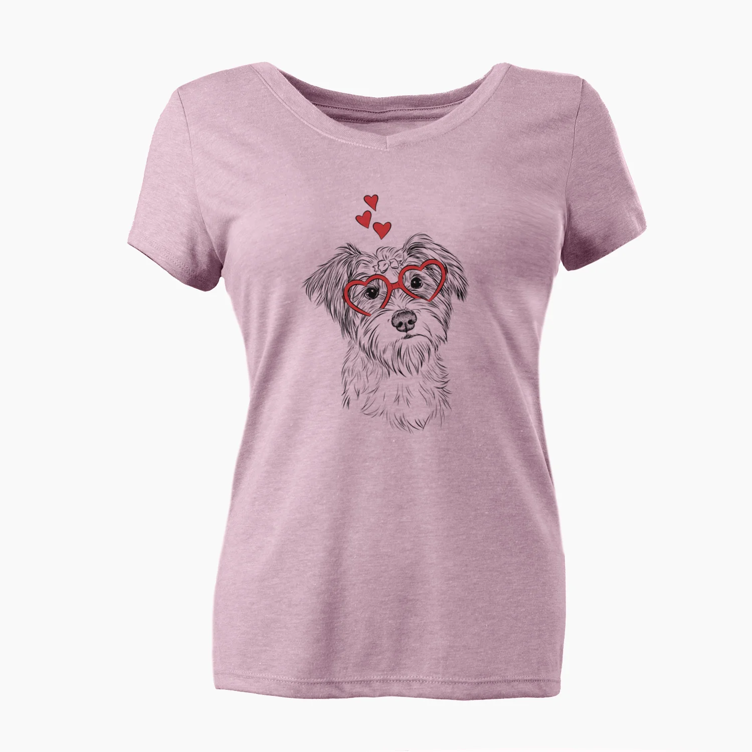 Valentine Birdee the Schnauzer Mix - Women's Perfect V-neck Shirt - Image 6