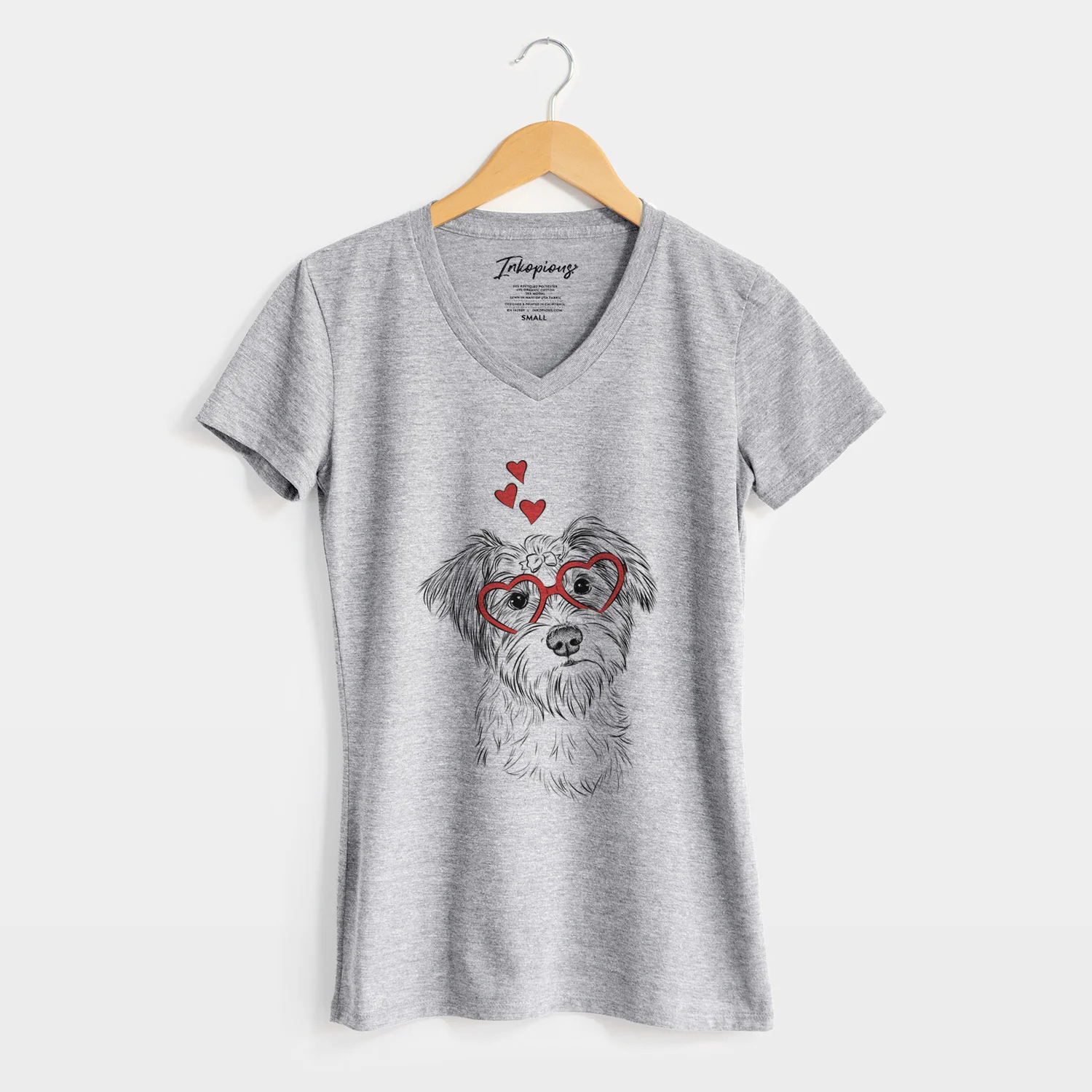 Valentine Birdee the Schnauzer Mix - Women's Perfect V-neck Shirt - Image 8