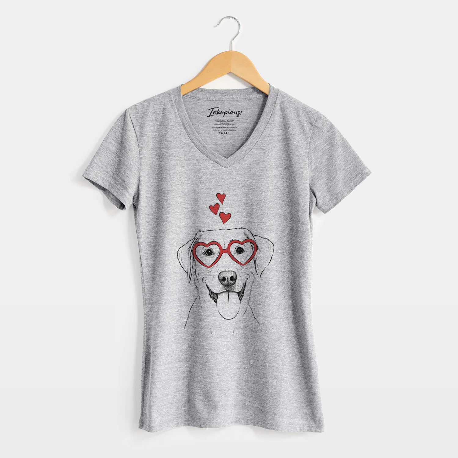 Valentine Daisy the Labrador Retriever - Women's Perfect V-neck Shirt - Image 8