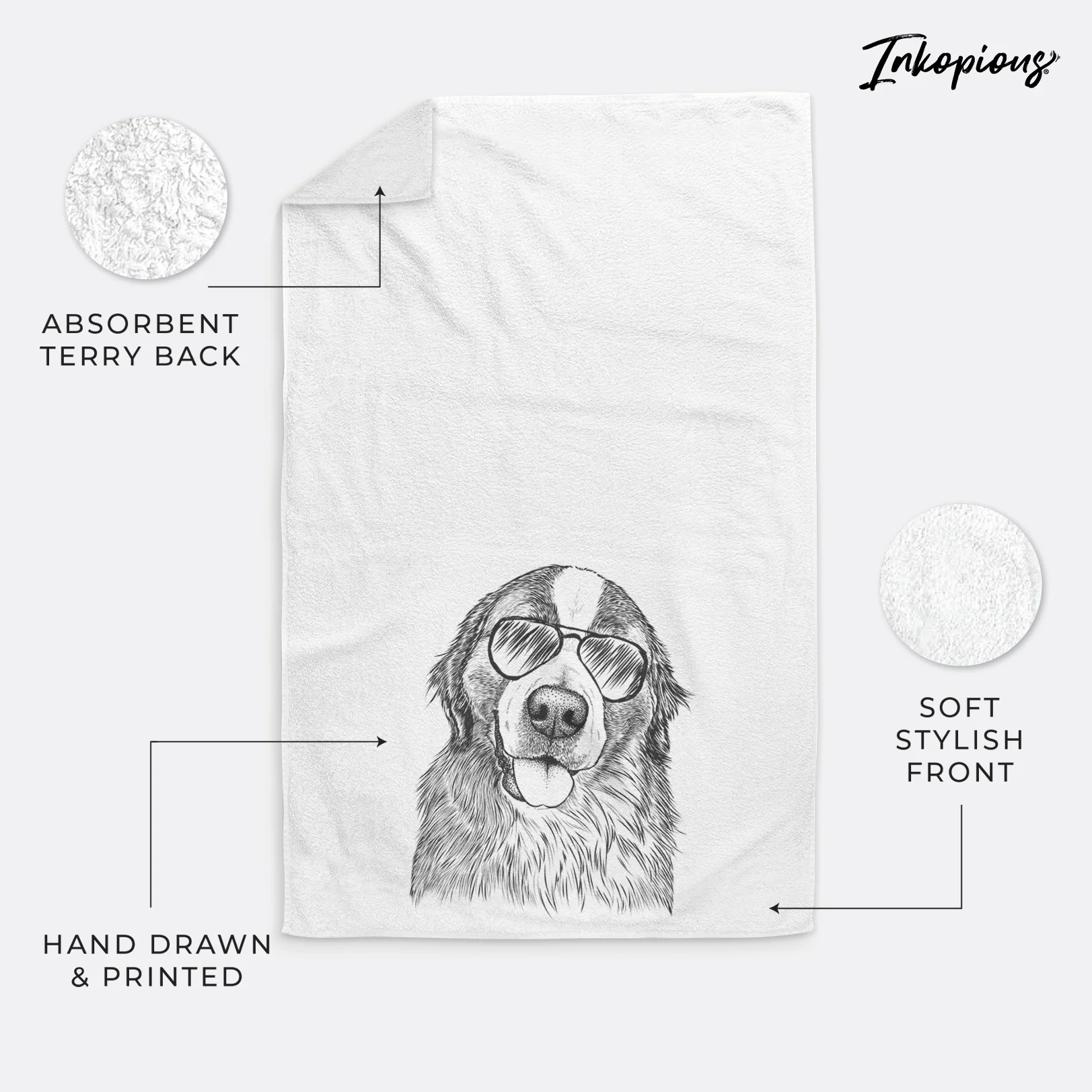 Walter the Bernese Mountain Dog Mix Decorative Hand Towel - Image 18