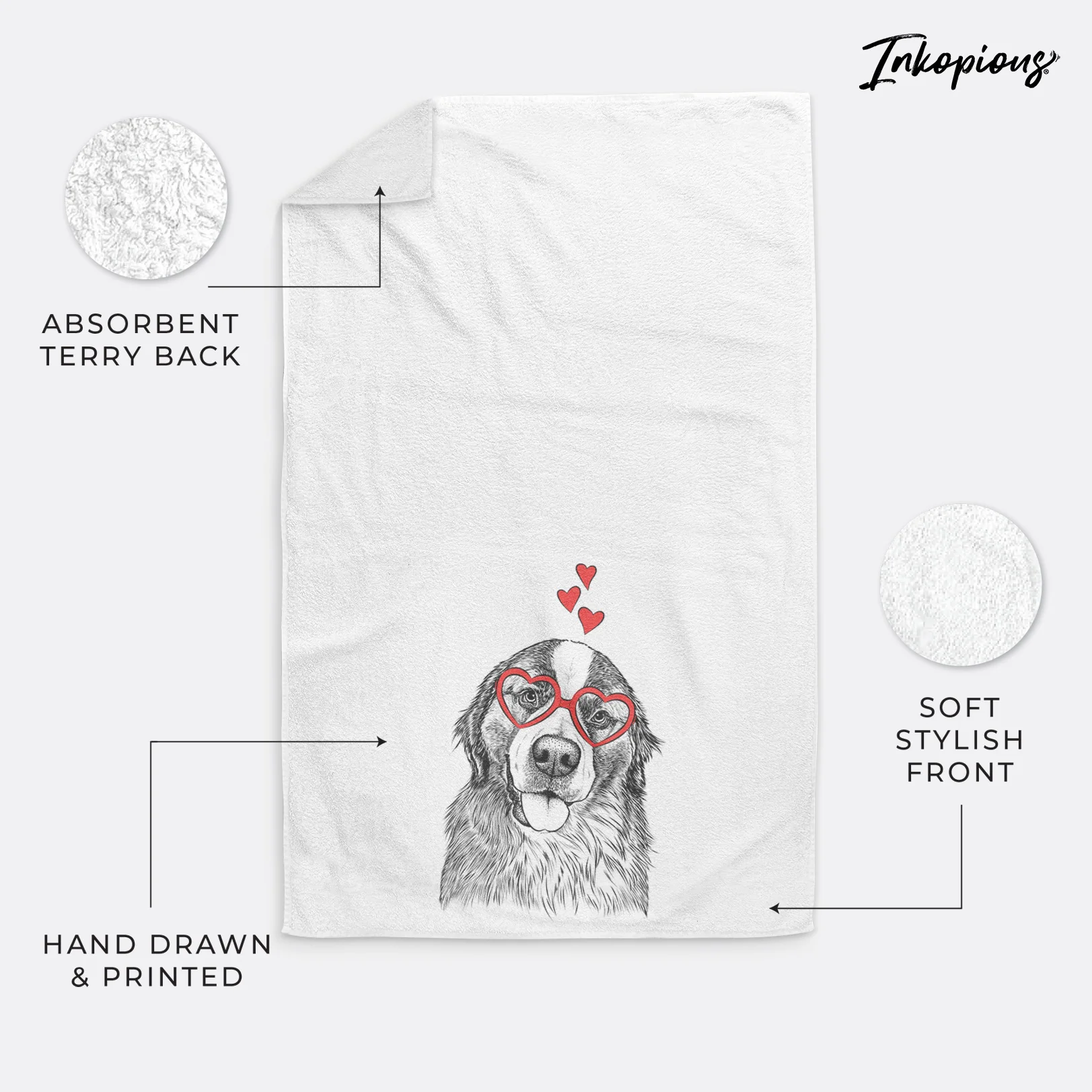 Walter the Bernese Mountain Dog Mix Decorative Hand Towel - Image 19