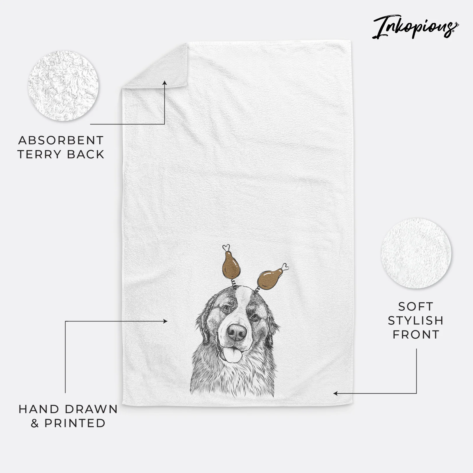 Walter the Bernese Mountain Dog Mix Decorative Hand Towel - Image 23