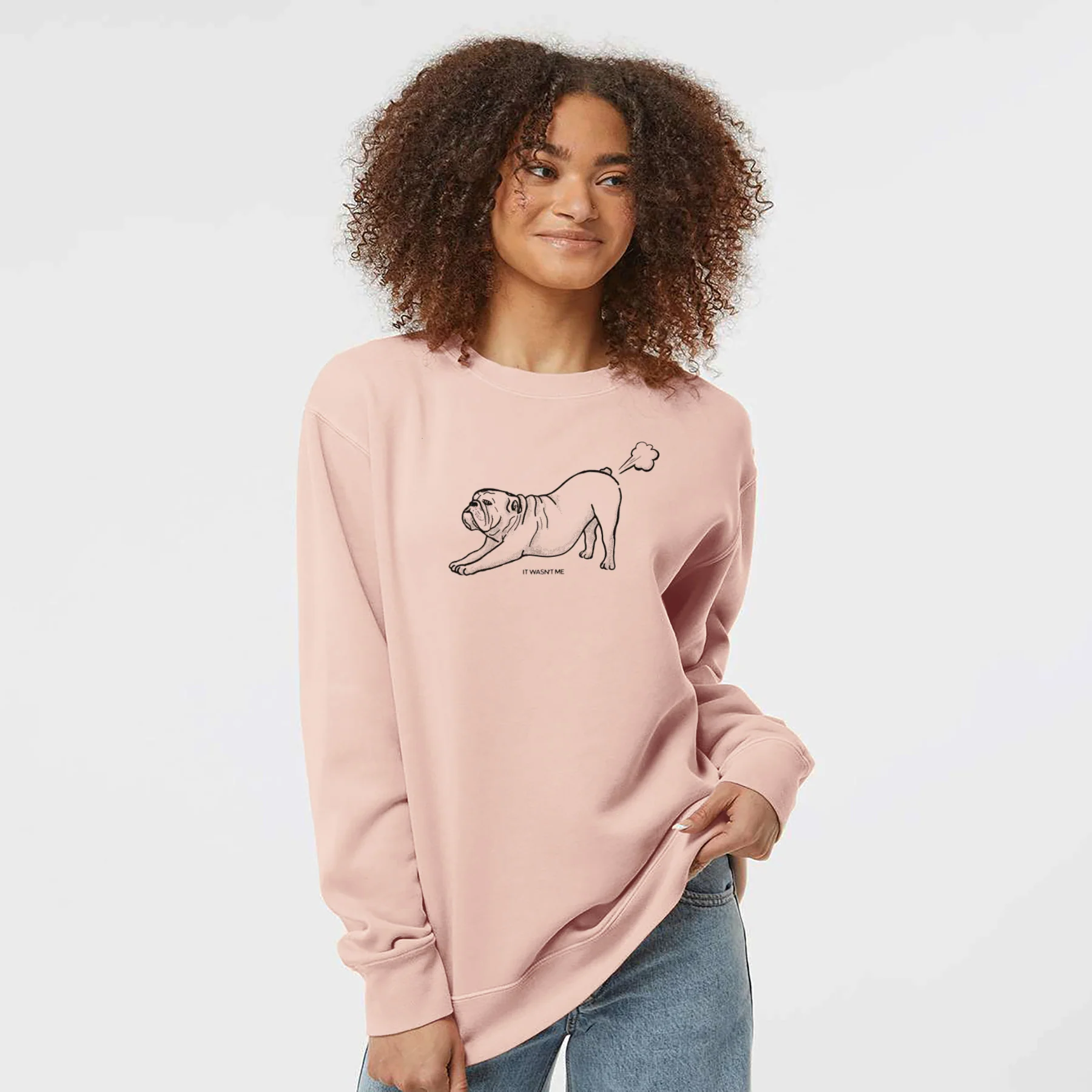 It Wasn't Me — English Bulldog - Unisex Pigment Dyed Crew Sweatshirt - Image 4
