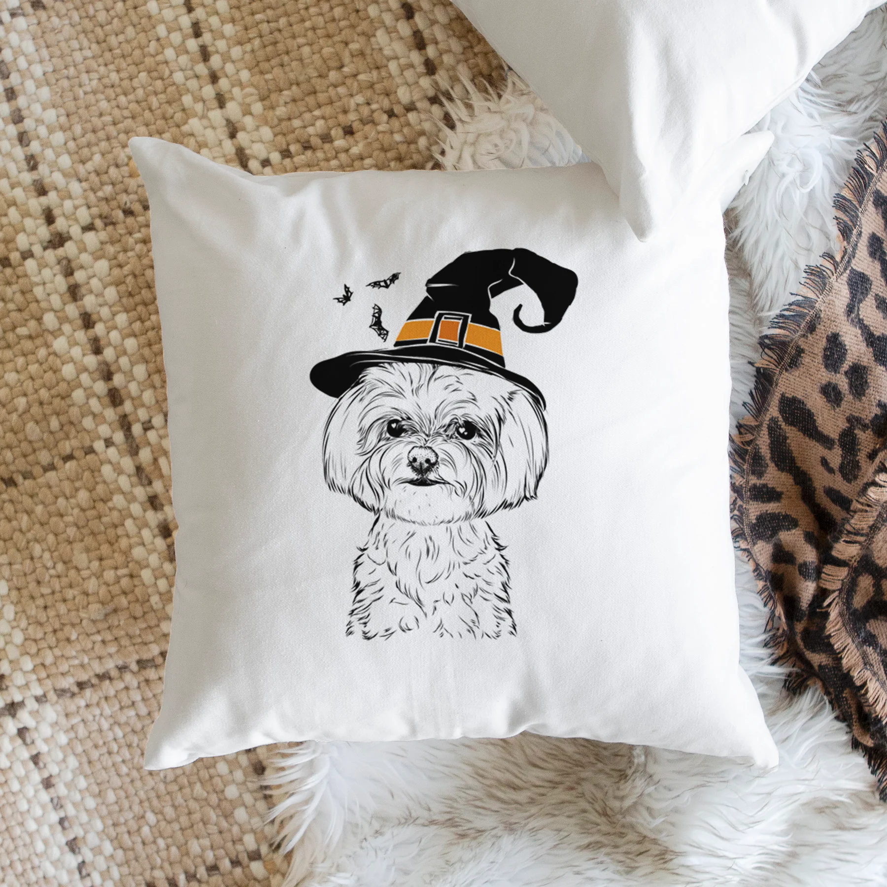 Willow the Maltese - Throw Pillow Cover - Image 2
