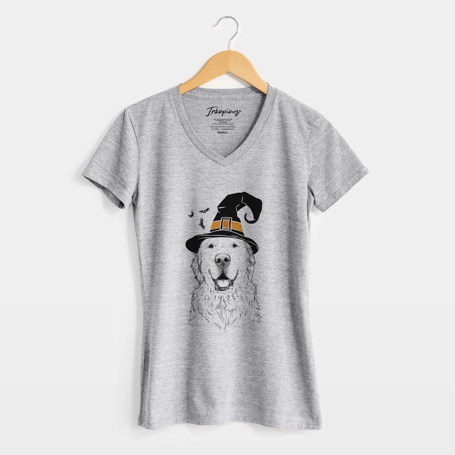 Witch Maximus the Golden Retriever - Women's Perfect V-neck Shirt - Image 8