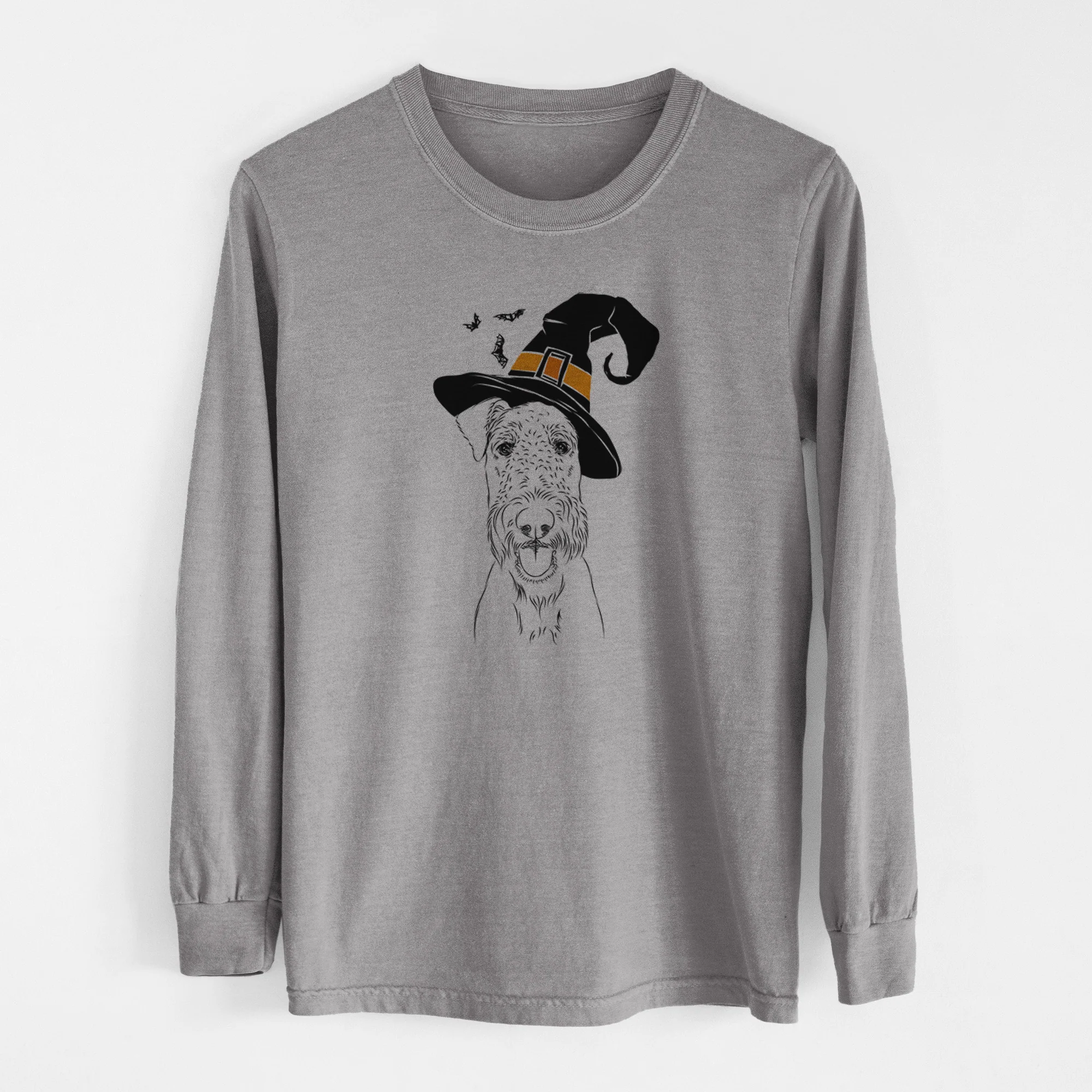 Witch Andy the Airedale Terrier - Men's Heavyweight 100% Cotton Long Sleeve - Image 7
