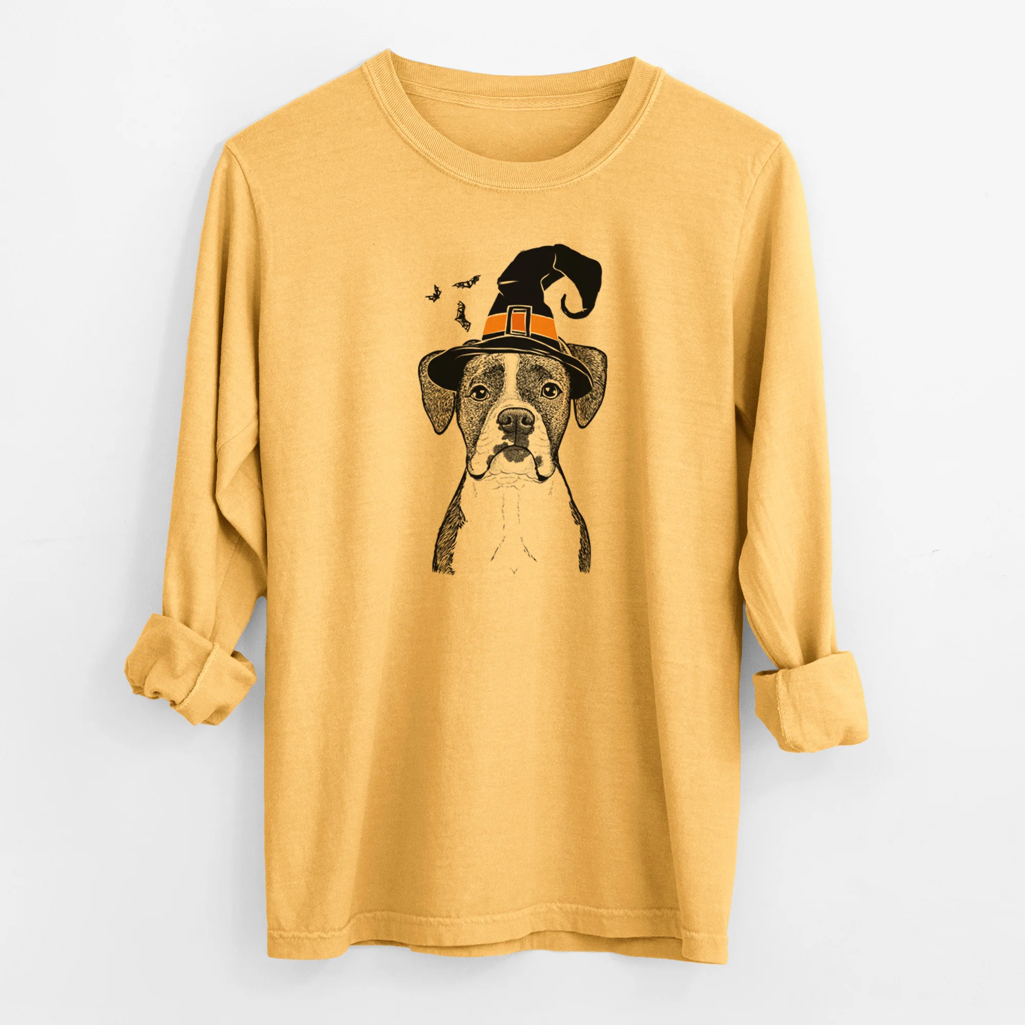 Witch Annie the Boxer - Men's Heavyweight 100% Cotton Long Sleeve - Image 3