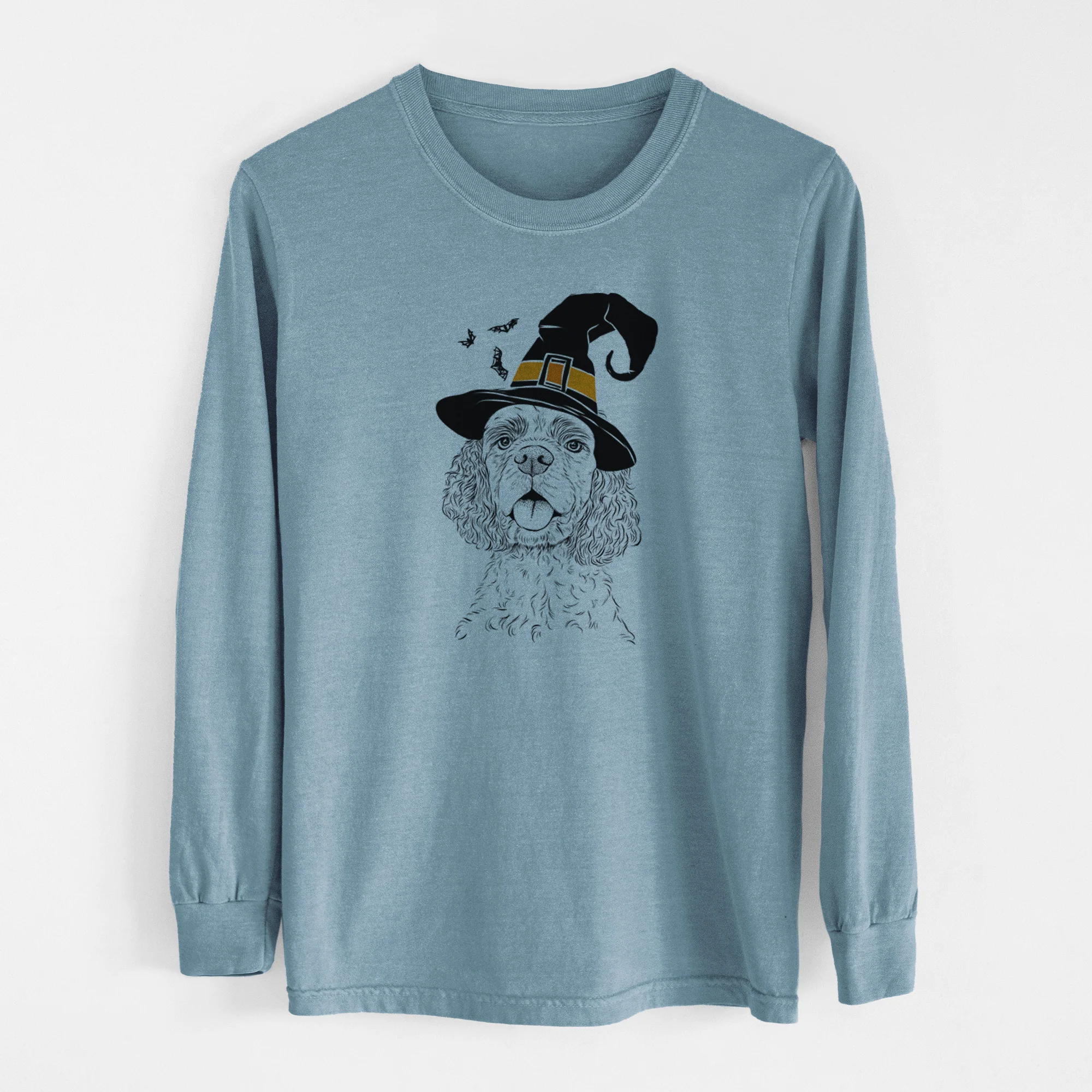 Witch Baxter the American Cocker Spaniel - Men's Heavyweight 100% Cotton Long Sleeve - Image 8