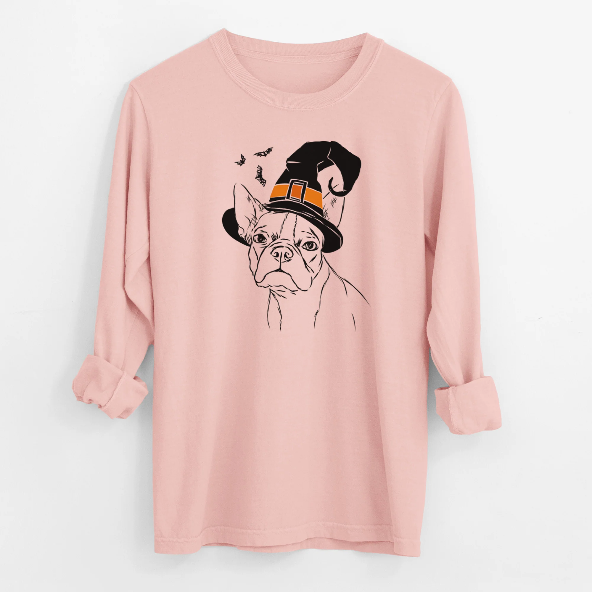 Witch Charles the Boston Terrier - Men's Heavyweight 100% Cotton Long Sleeve - Image 12