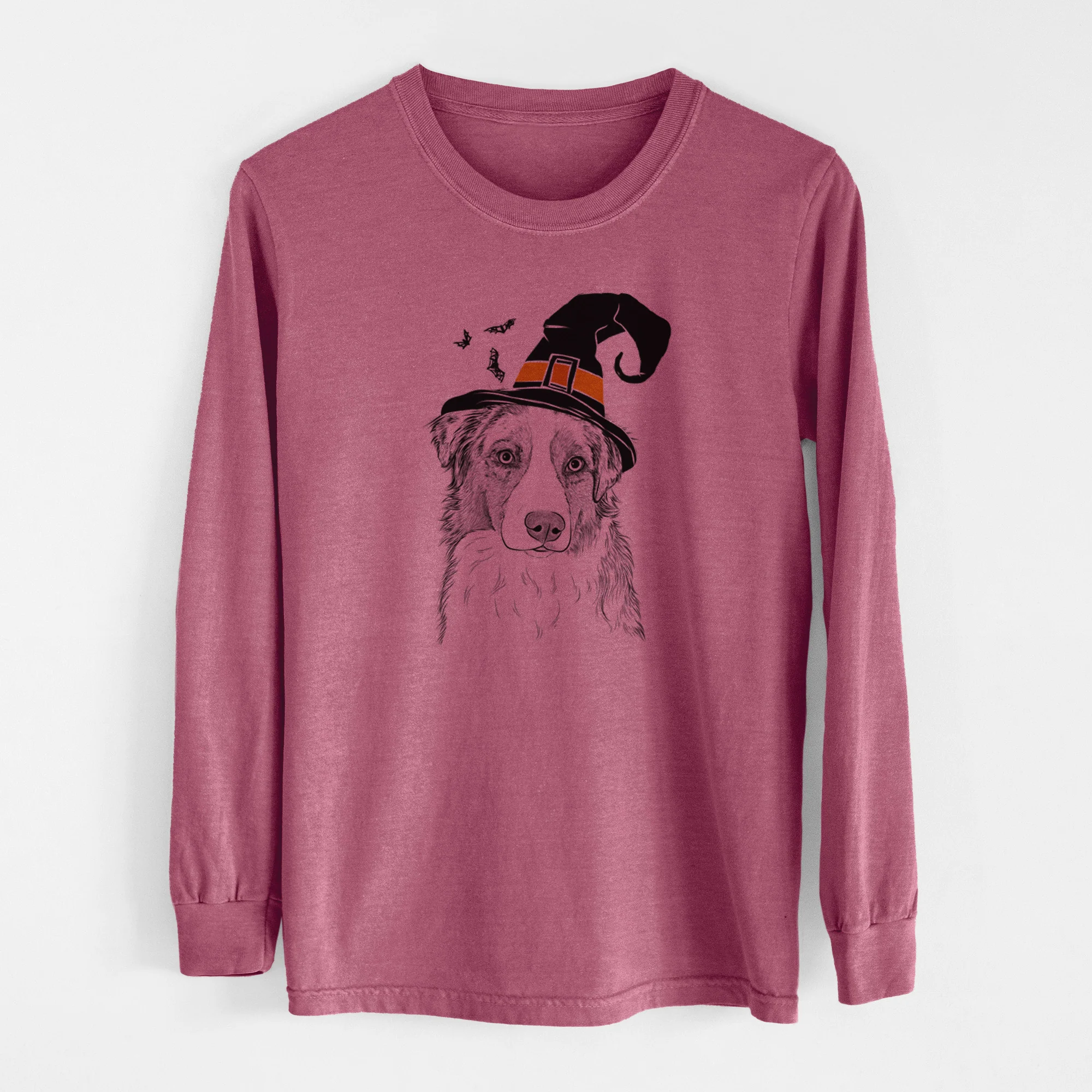 Witch Ginger the Australian Shepherd - Men's Heavyweight 100% Cotton Long Sleeve - Image 11