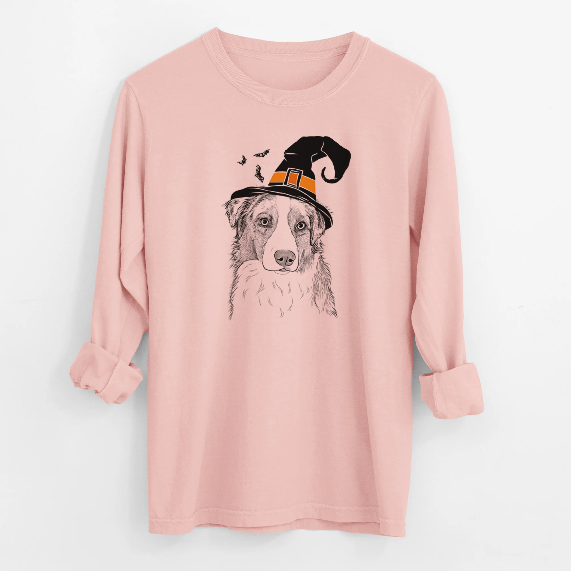 Witch Ginger the Australian Shepherd - Men's Heavyweight 100% Cotton Long Sleeve - Image 12