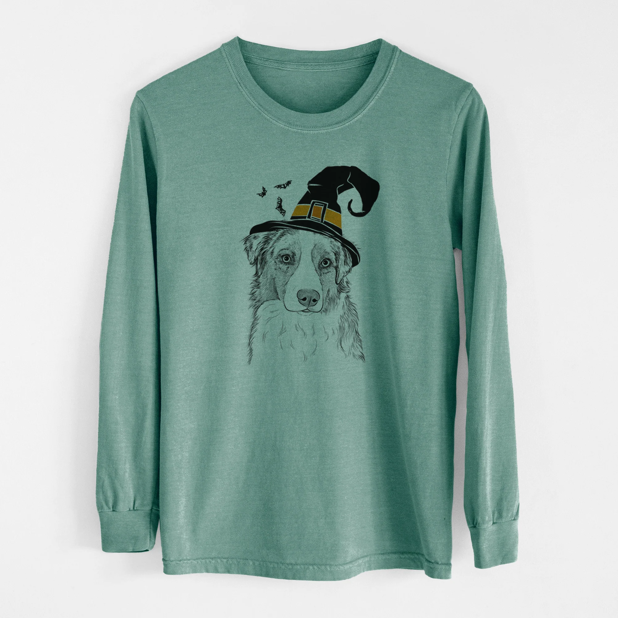 Witch Ginger the Australian Shepherd - Men's Heavyweight 100% Cotton Long Sleeve - Image 13