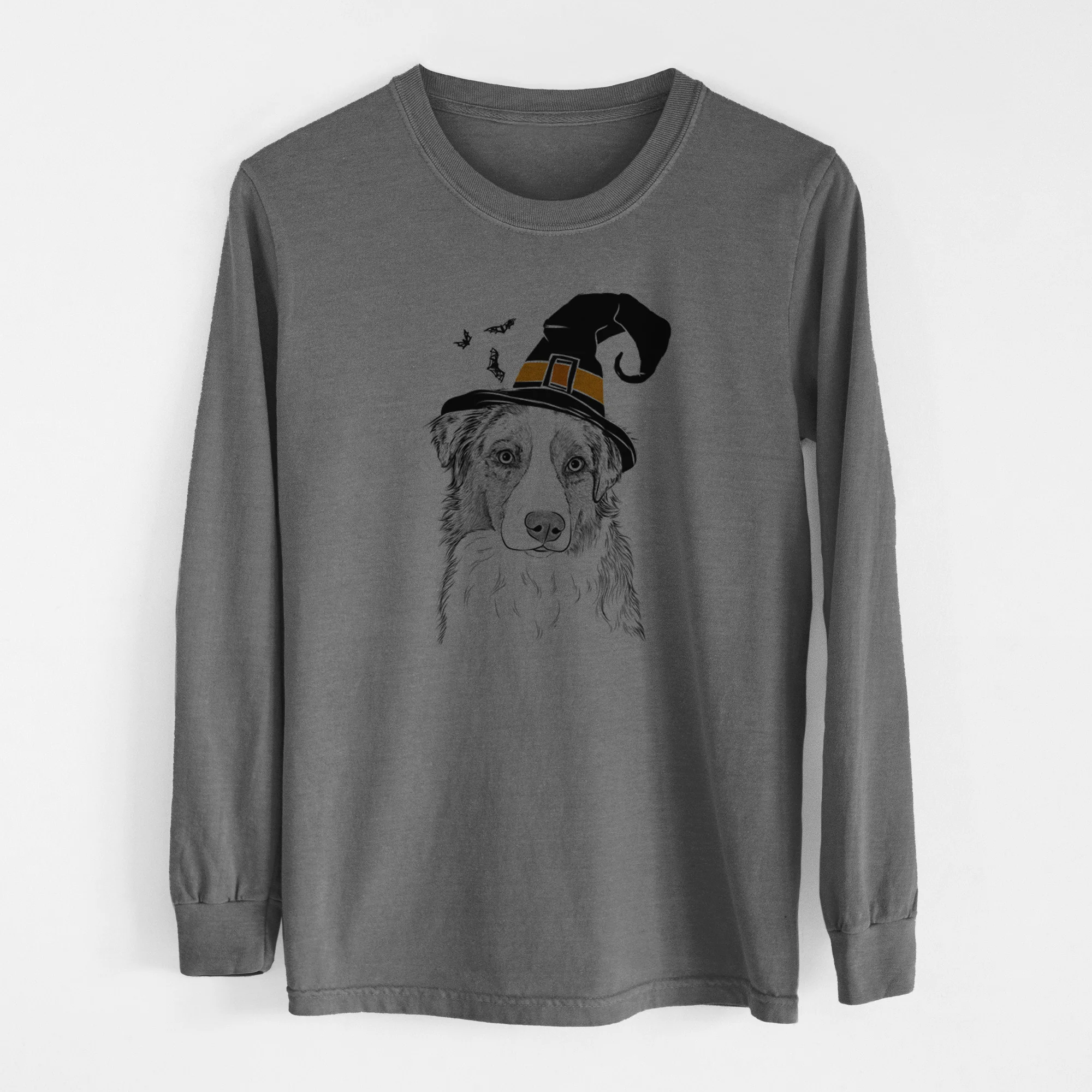 Witch Ginger the Australian Shepherd - Men's Heavyweight 100% Cotton Long Sleeve - Image 14