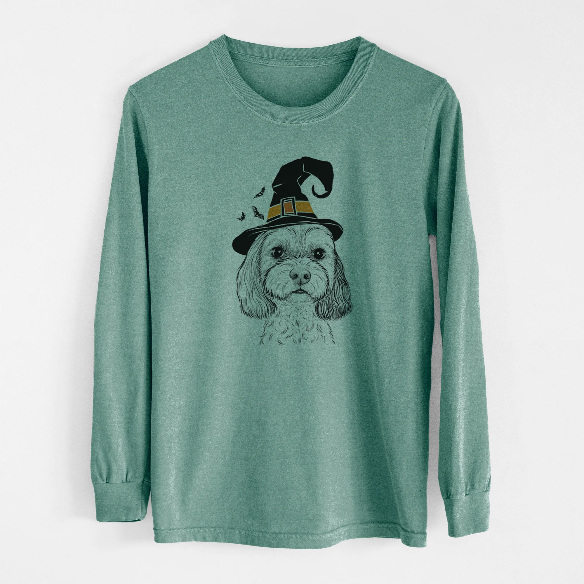 Witch Jasper Diggins the Cavapoo - Men's Heavyweight 100% Cotton Long Sleeve - Image 13