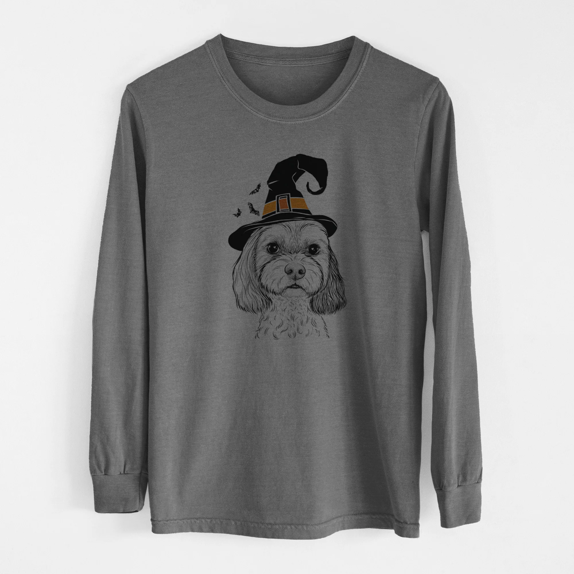 Witch Jasper Diggins the Cavapoo - Men's Heavyweight 100% Cotton Long Sleeve - Image 14