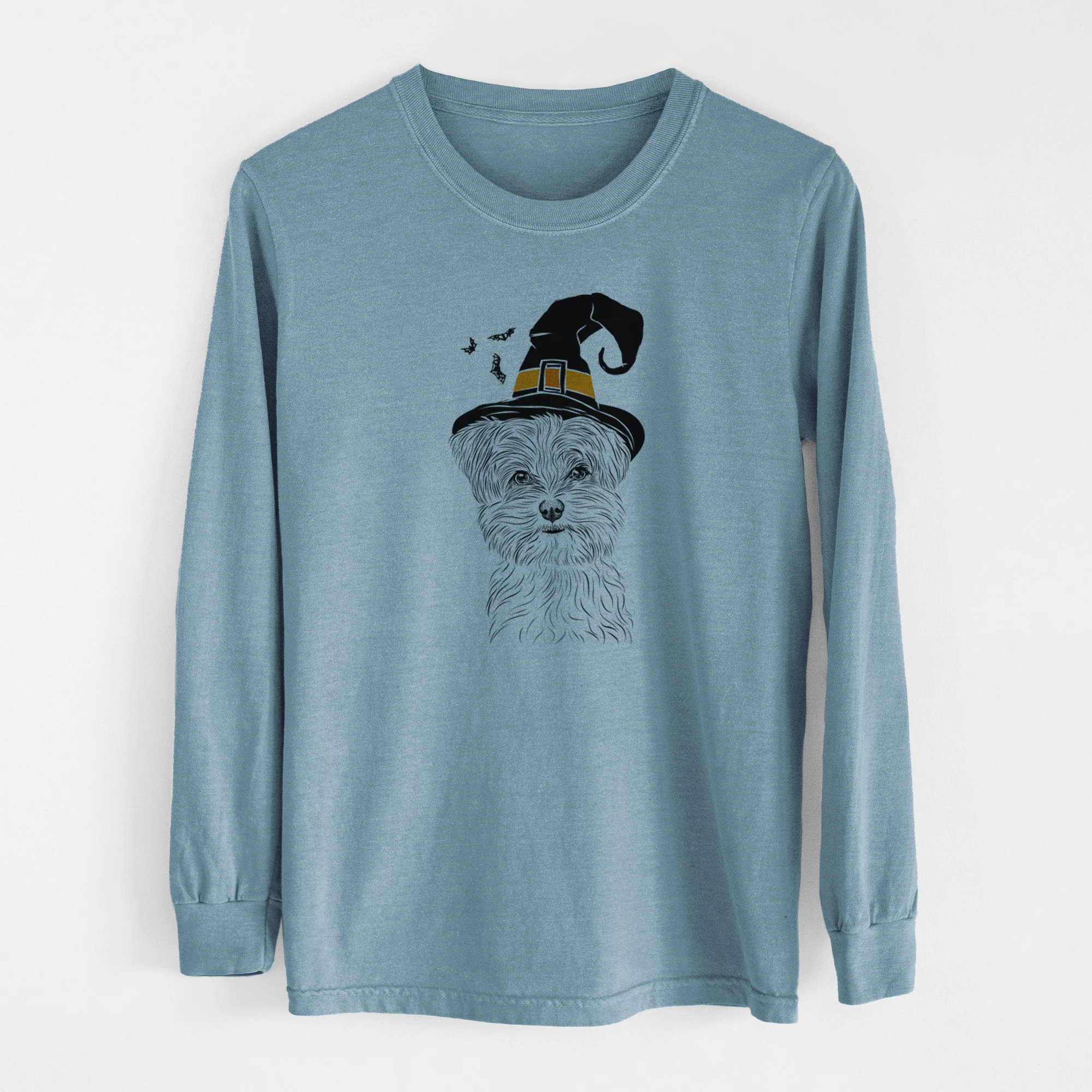 Witch Kiwi the Morkie - Men's Heavyweight 100% Cotton Long Sleeve - Image 8
