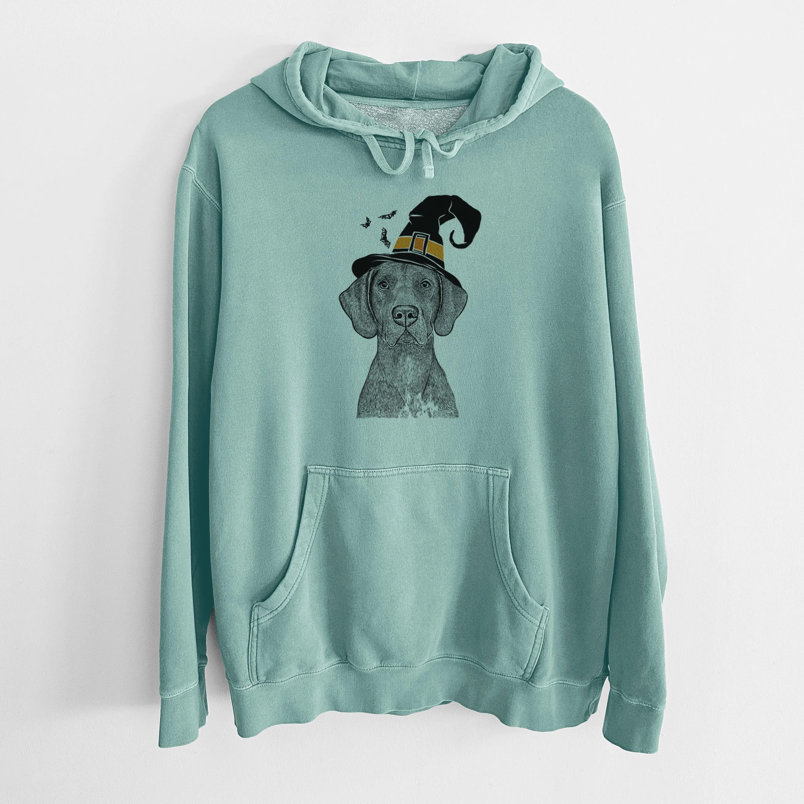 Witch Lucifer the German Shorthaired Pointer - Unisex Pigment Dyed Hoodie - Image 8