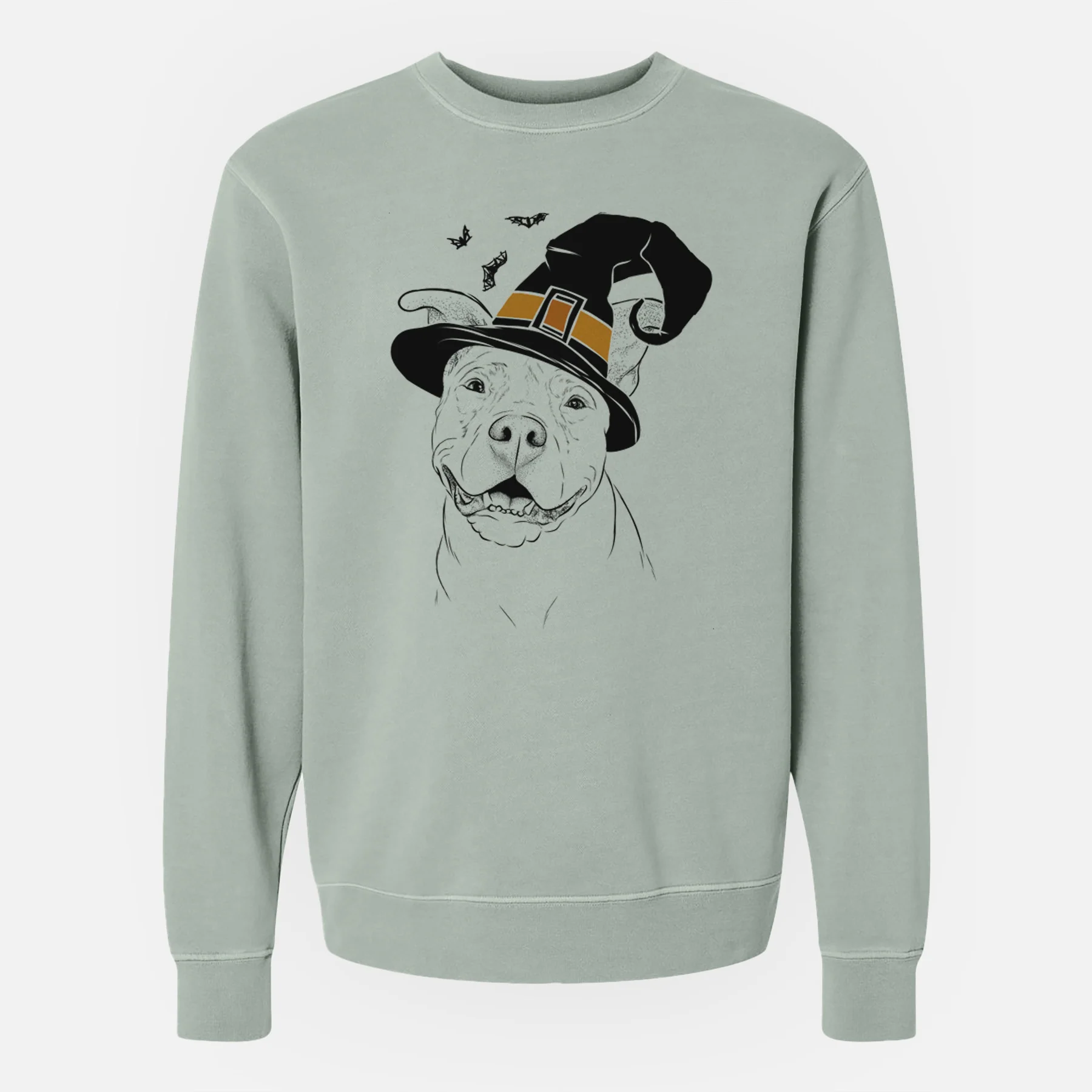 Witch Malibu the Staffordshire Terrier/Pitbull Mix - Unisex Pigment Dyed Crew Sweatshirt - Image 4