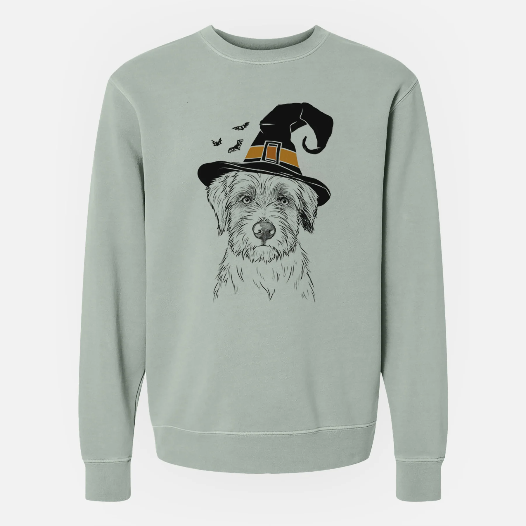 Witch Marek the Bernedoodle - Unisex Pigment Dyed Crew Sweatshirt - Image 4