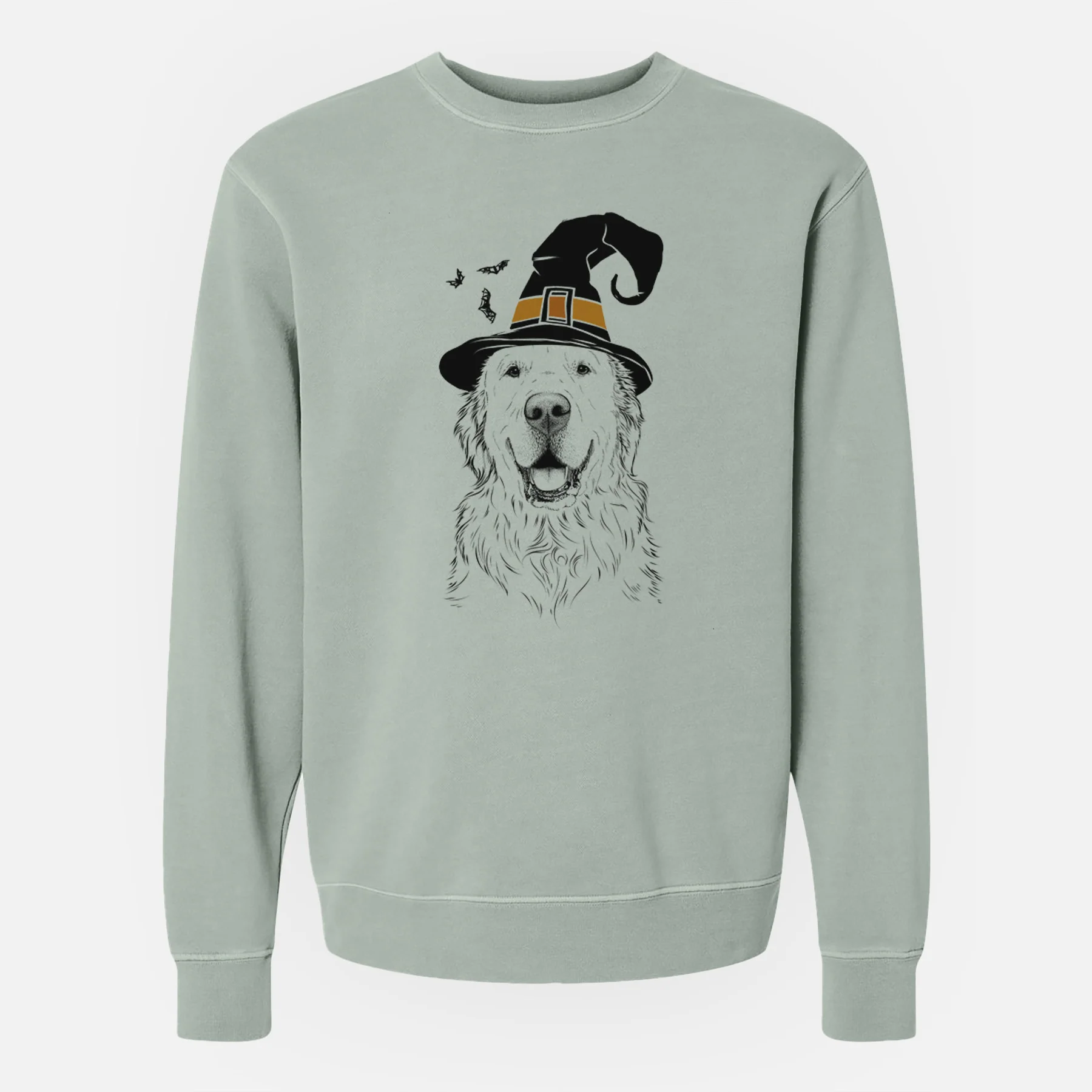 Witch Maximus the Golden Retriever - Unisex Pigment Dyed Crew Sweatshirt - Image 4
