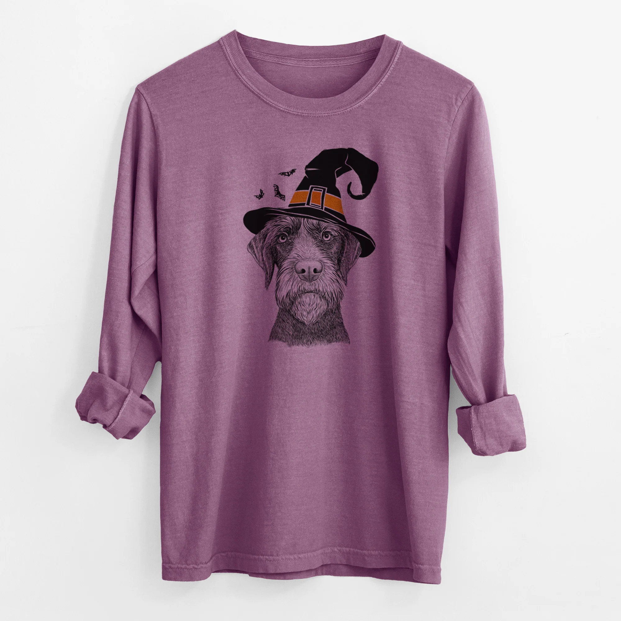 Witch Oakley the Pudelpointer - Men's Heavyweight 100% Cotton Long Sleeve - Image 10