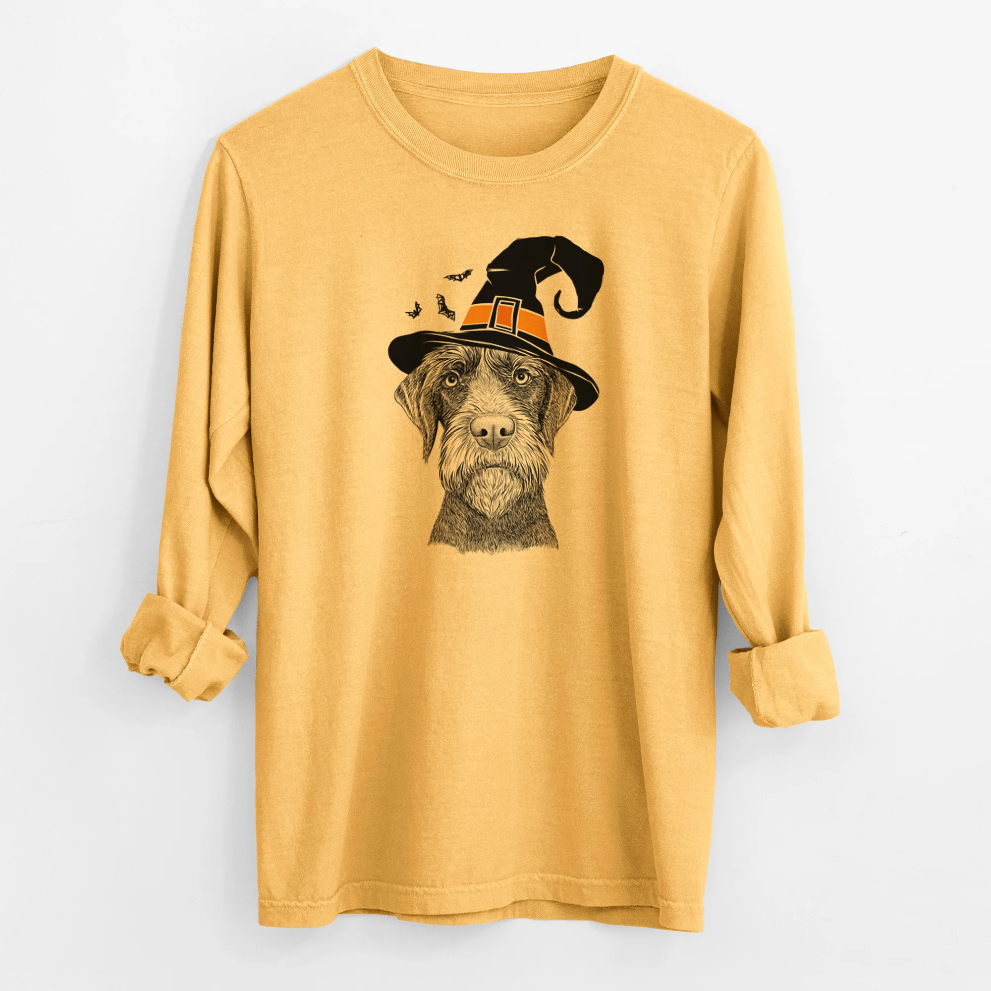 Witch Oakley the Pudelpointer - Men's Heavyweight 100% Cotton Long Sleeve - Image 3