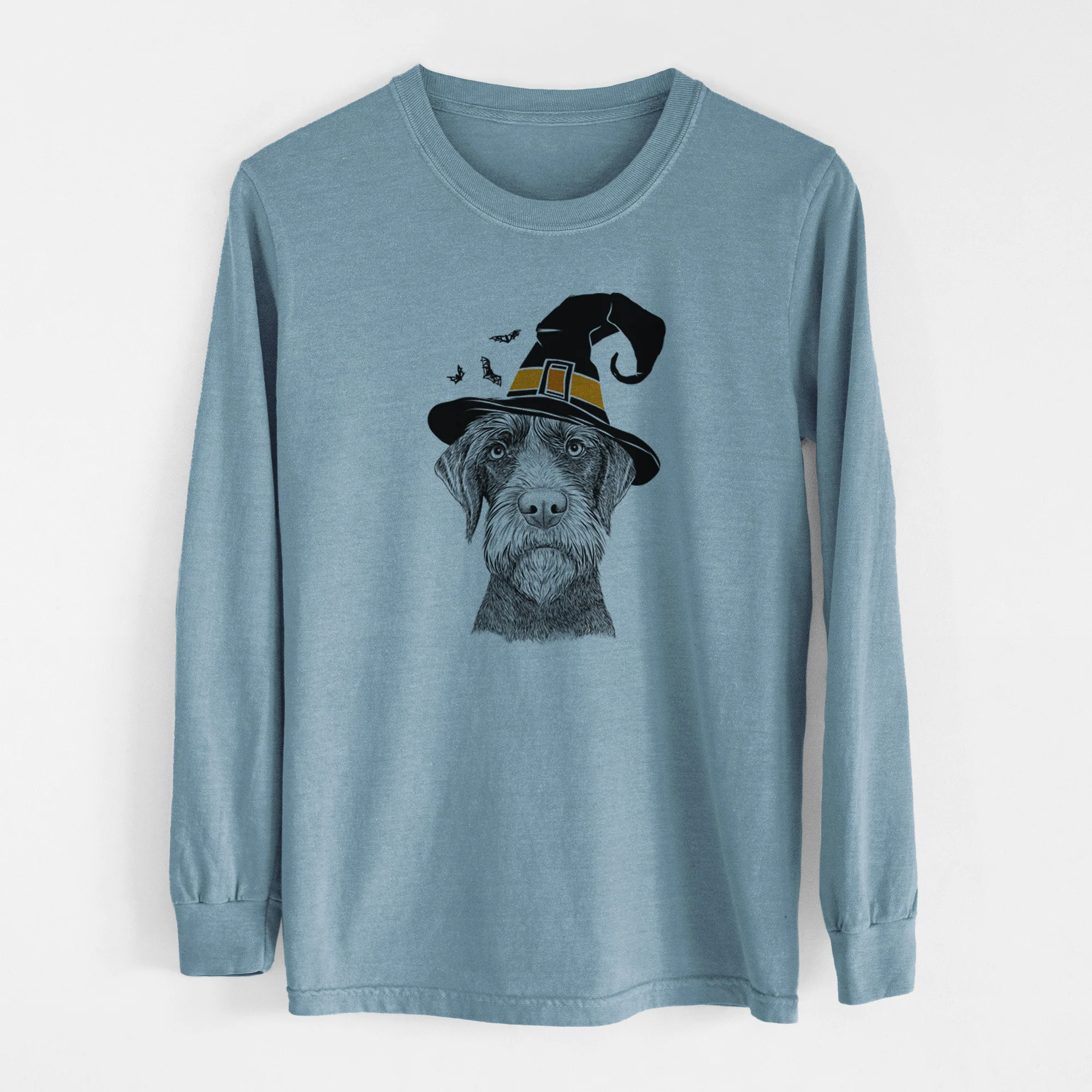 Witch Oakley the Pudelpointer - Men's Heavyweight 100% Cotton Long Sleeve - Image 8
